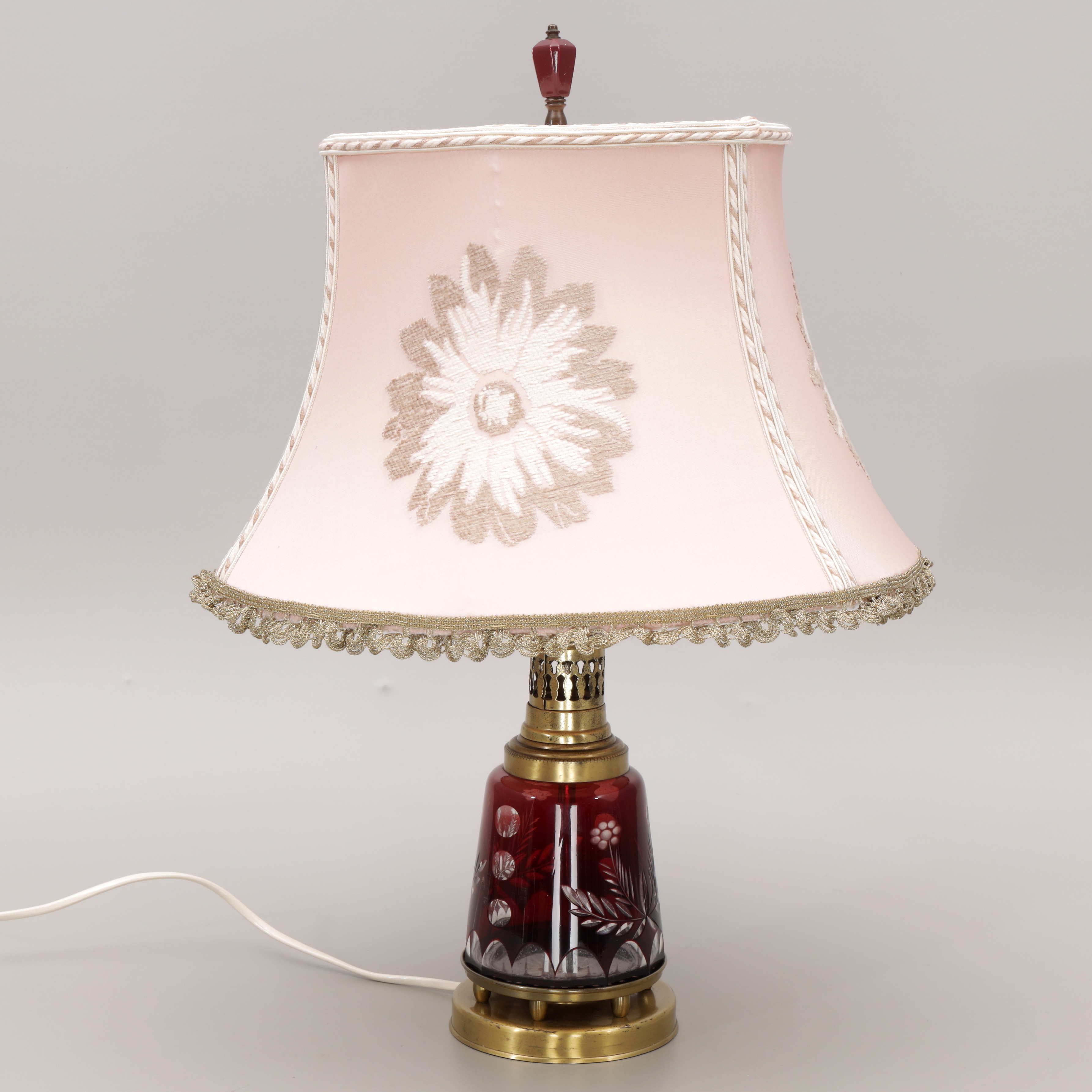 BORDSLAMPA, Böhmisk kristall, tidigt 1900-tal.