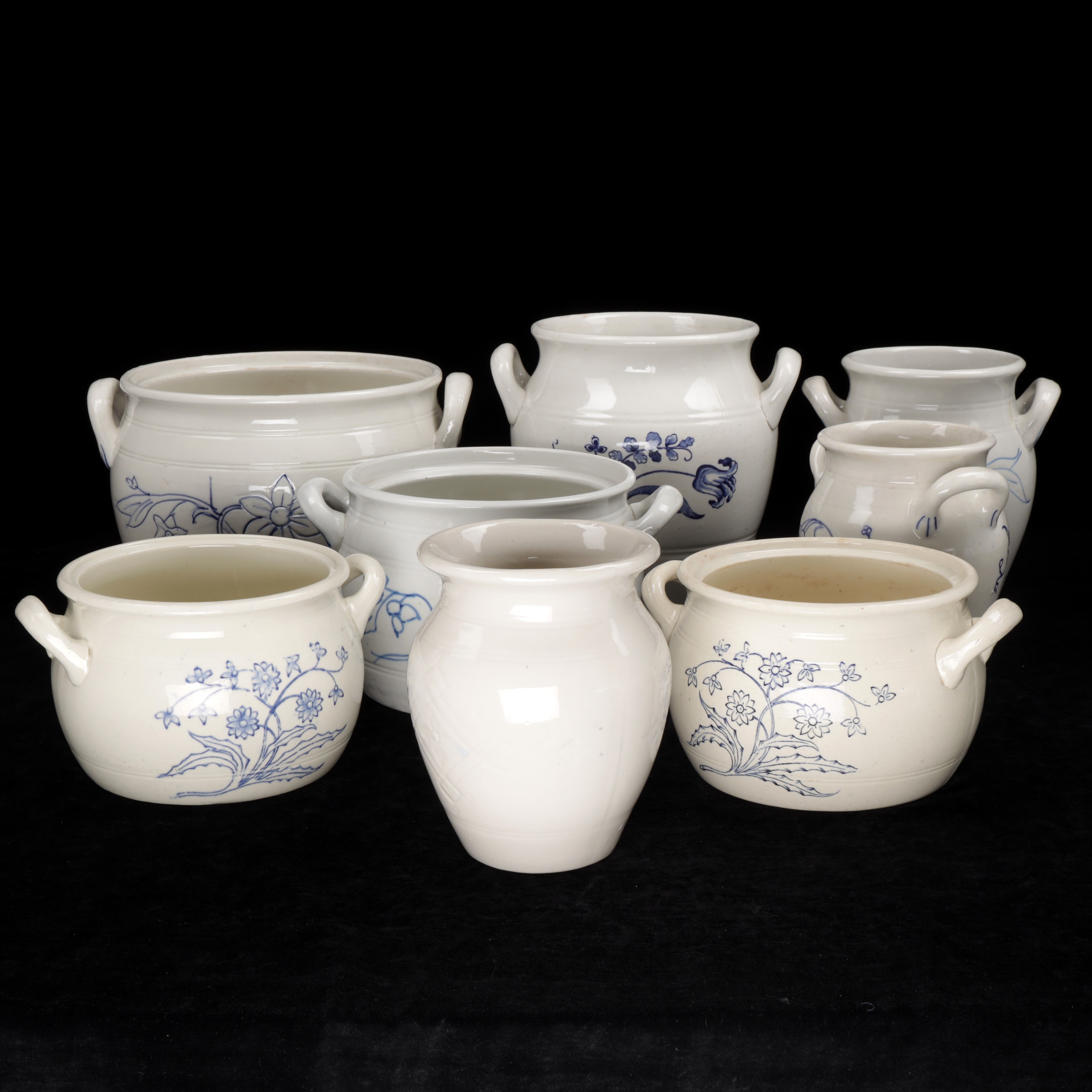 KRUS, 8 st stengods, Rörstrand, Gustavsberg, Göteborg, 1800/1900-tal.