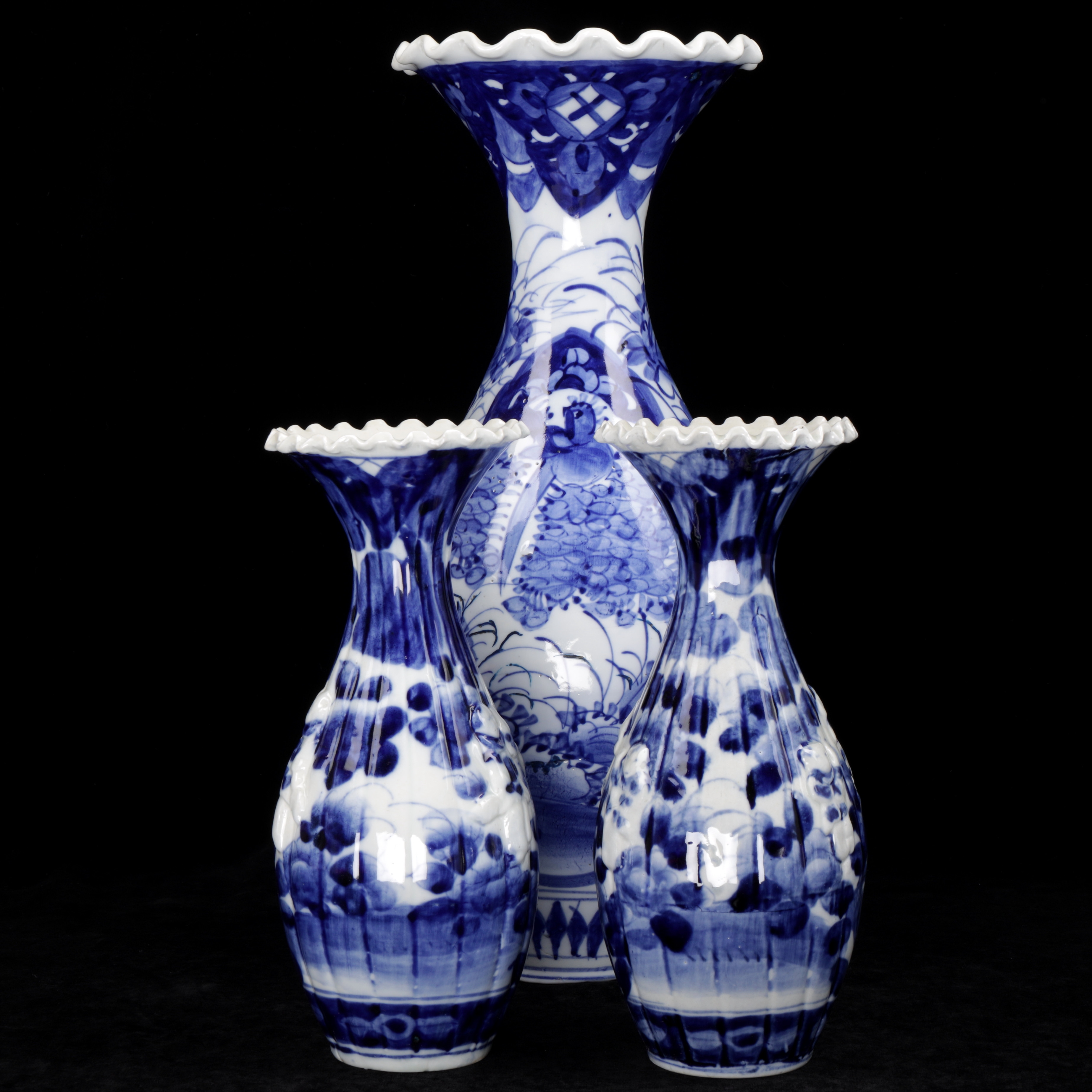 VASER, 3 st, porslin, Kina, 1800/1900-tal.