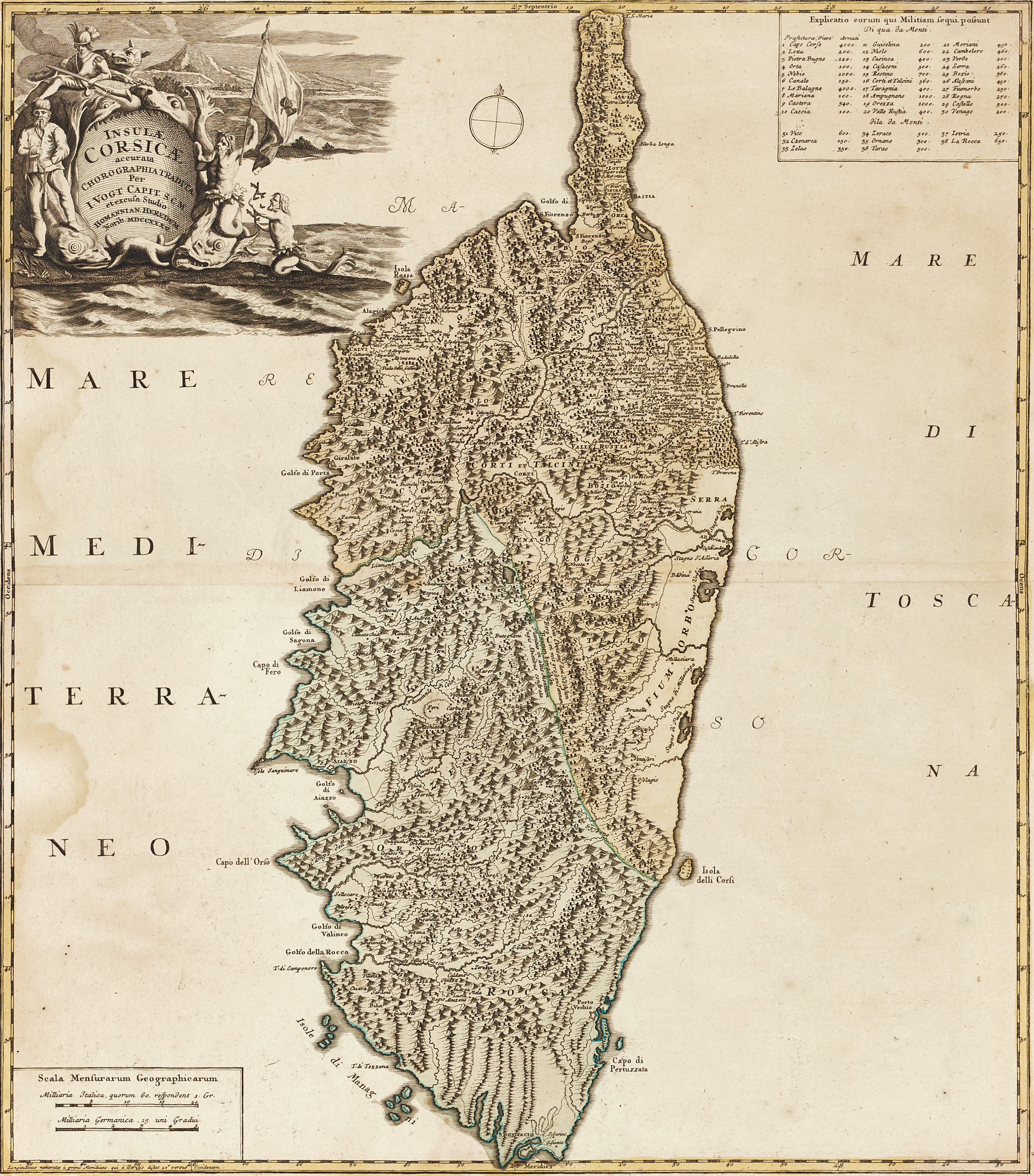 HOMANN (HEIRS), Insulae Corsica, ca 1735.