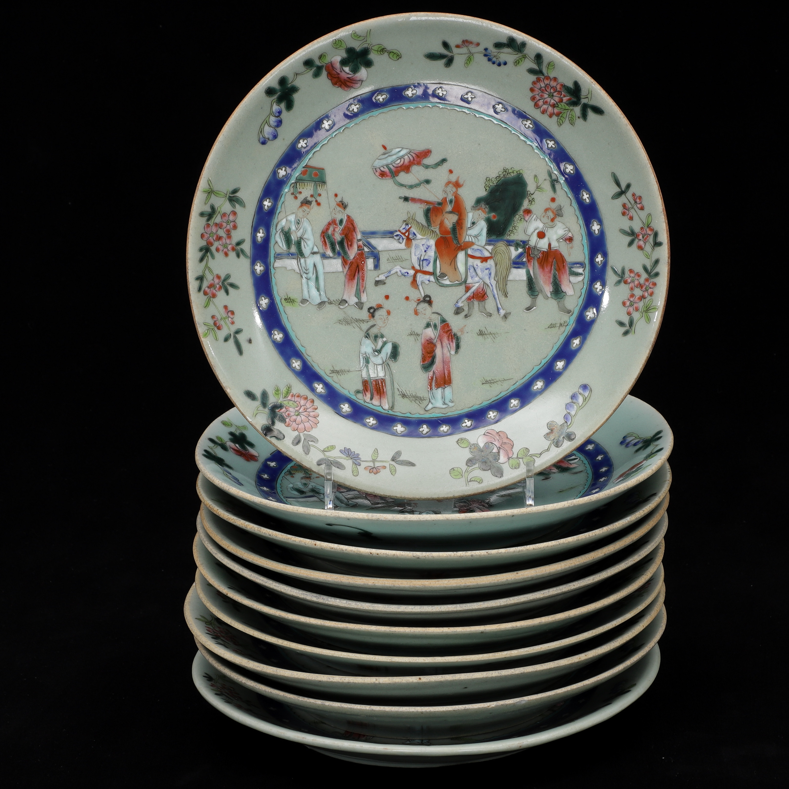 TALLRIKAR, 10 st, porslin, Kina, 1800-tal.