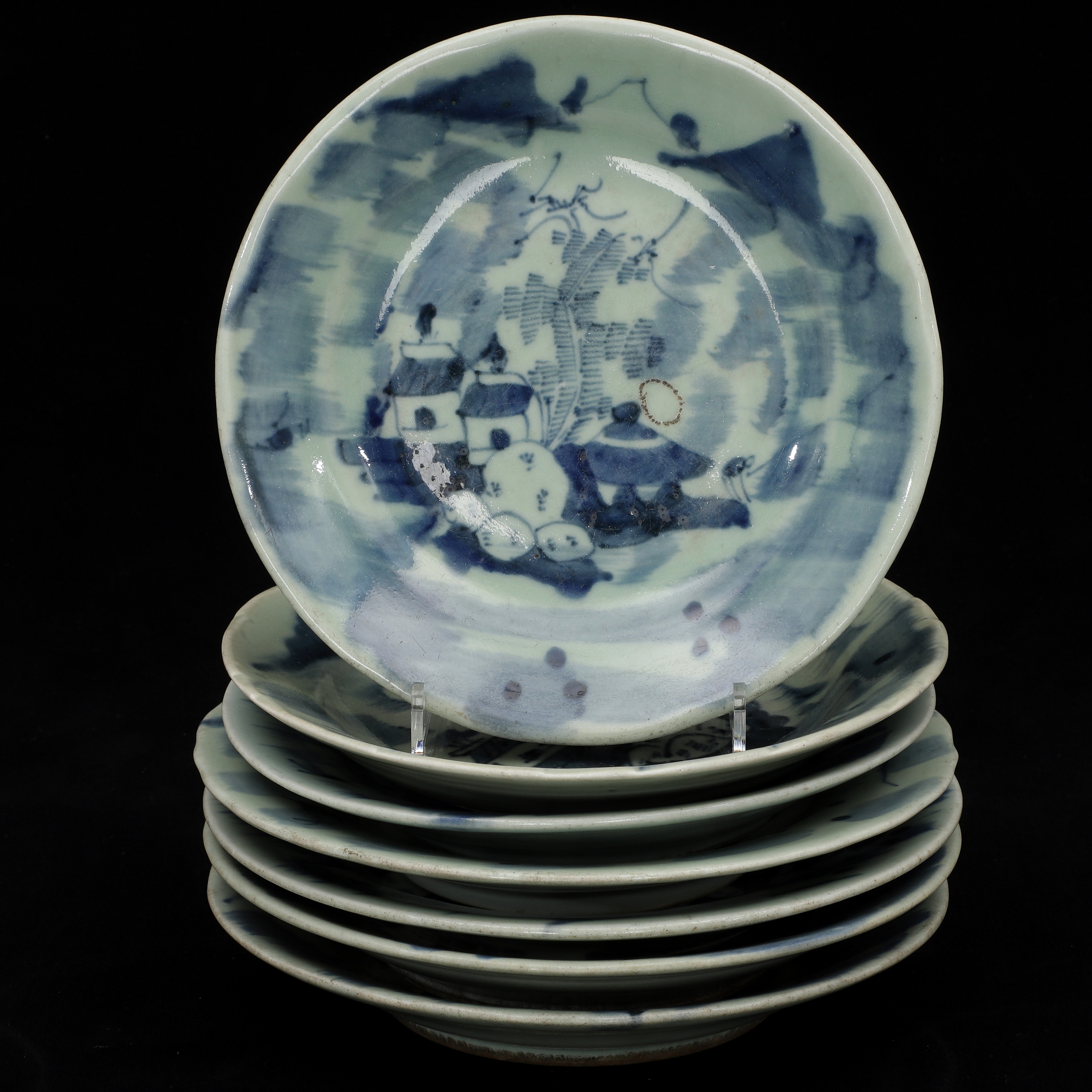 TALLRIKAR, 7 st, porslin, Kina, 1800-tal.