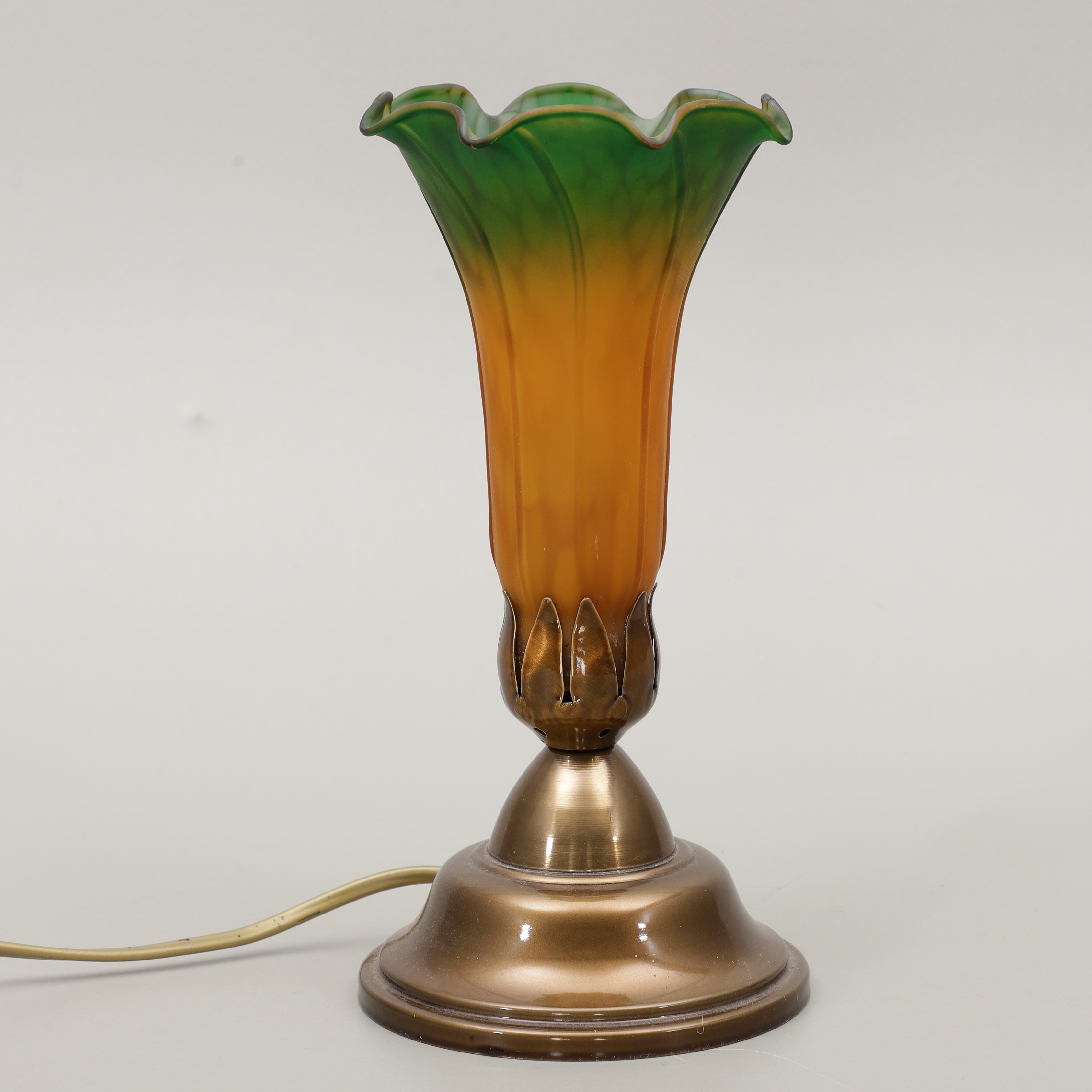 BORDSLAMPA, glas/metall, jugendstil, Sjömakarens armatur AB, 1900/2000-tal.