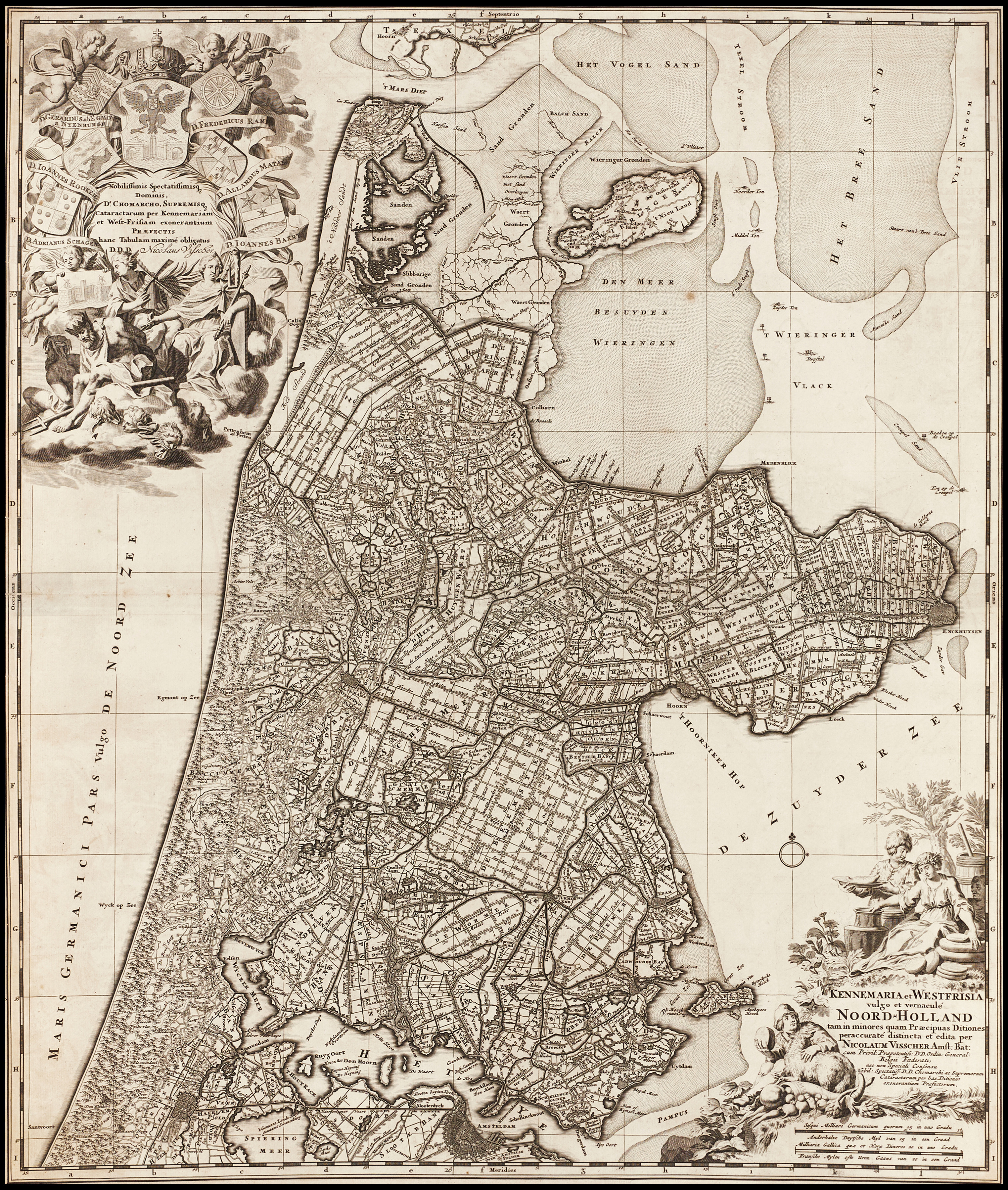 VISSCHER, Kennemaria et Westfrisia vulgo et vernaculé Noord-Holland, ca 1678.