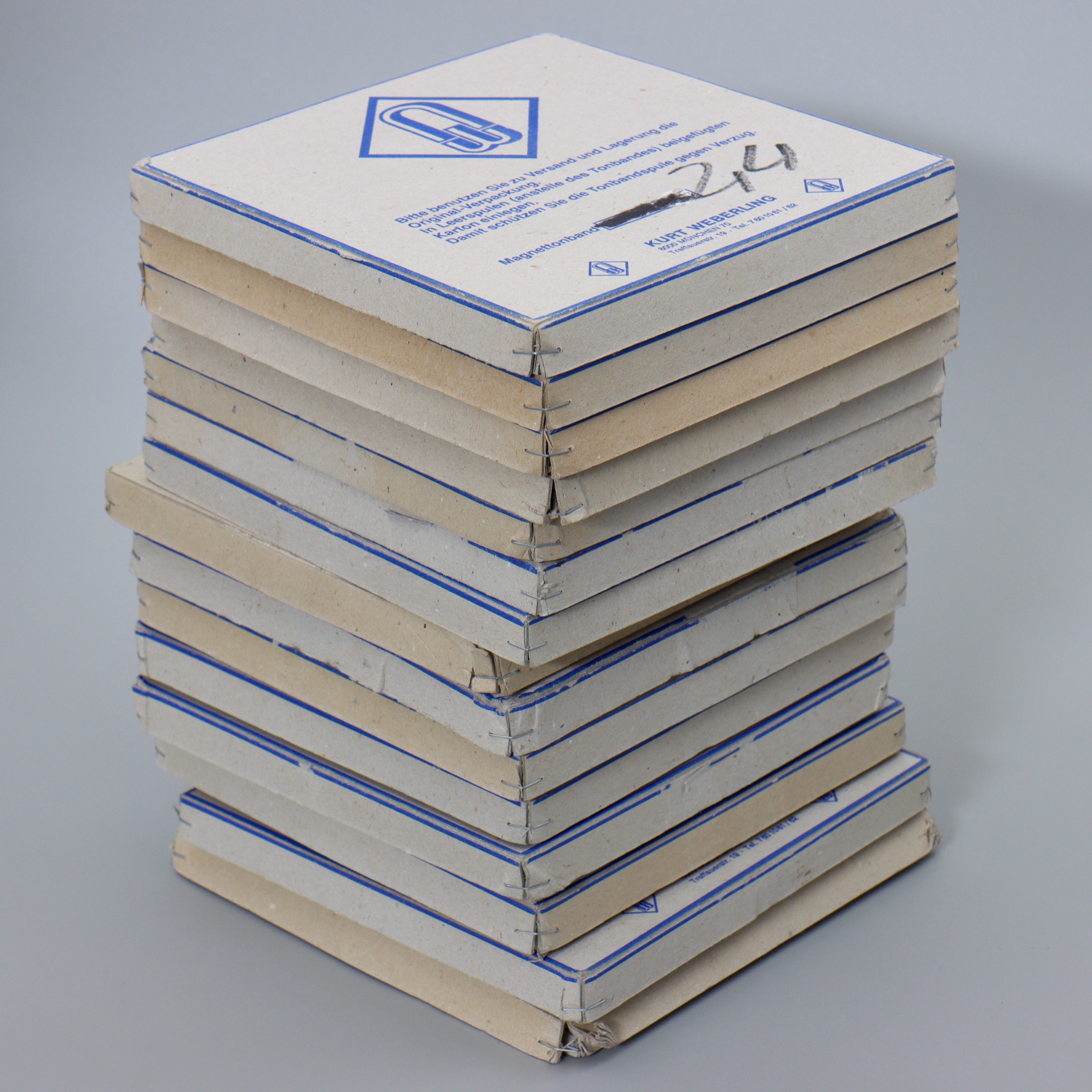 LJUDINSPELNINGSTEJP, 15 LÅDOR, 30 RULLBAND, MAGNETBAND, KURT WEBERLING, MÜNCHEN, TYSKLAND.