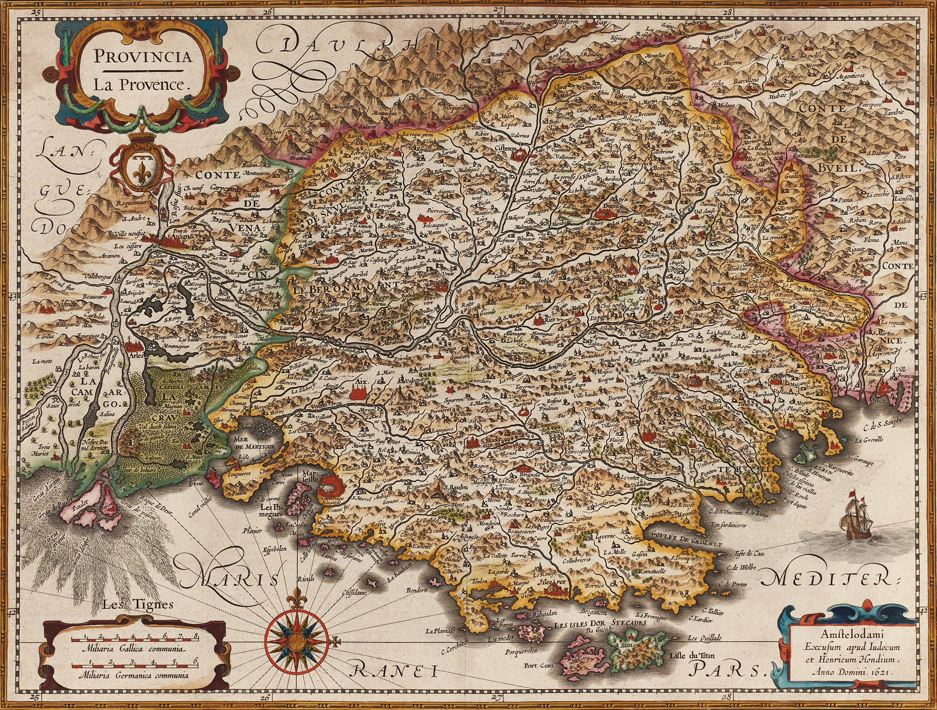 HONDIUS/JANSSONIUS, Provincia La Provence, 1633.