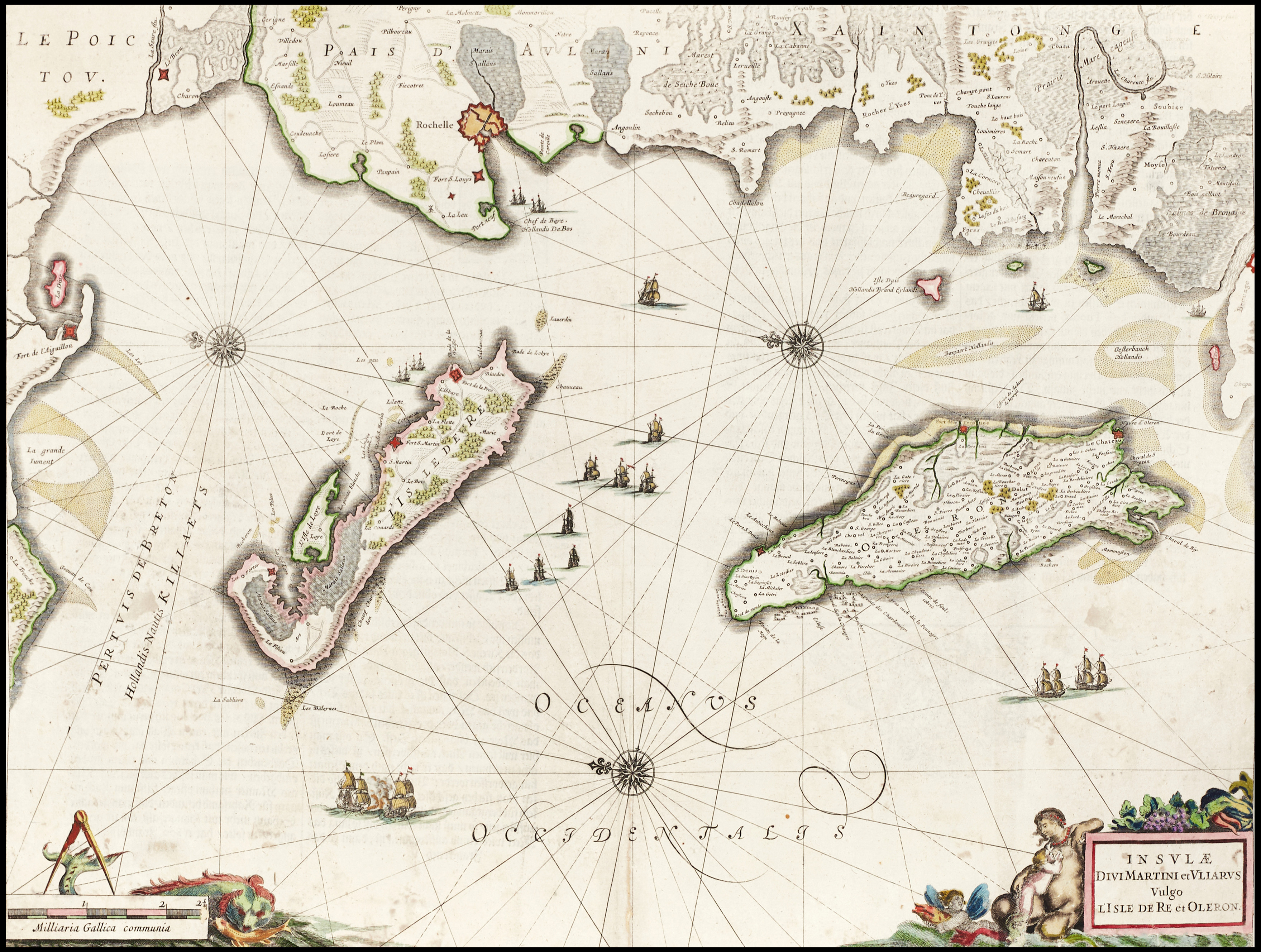 BLAEU, Insulæ Divi Martini et Uliarus Vulgo L'Isle de Re et Oleron, 1636-42.