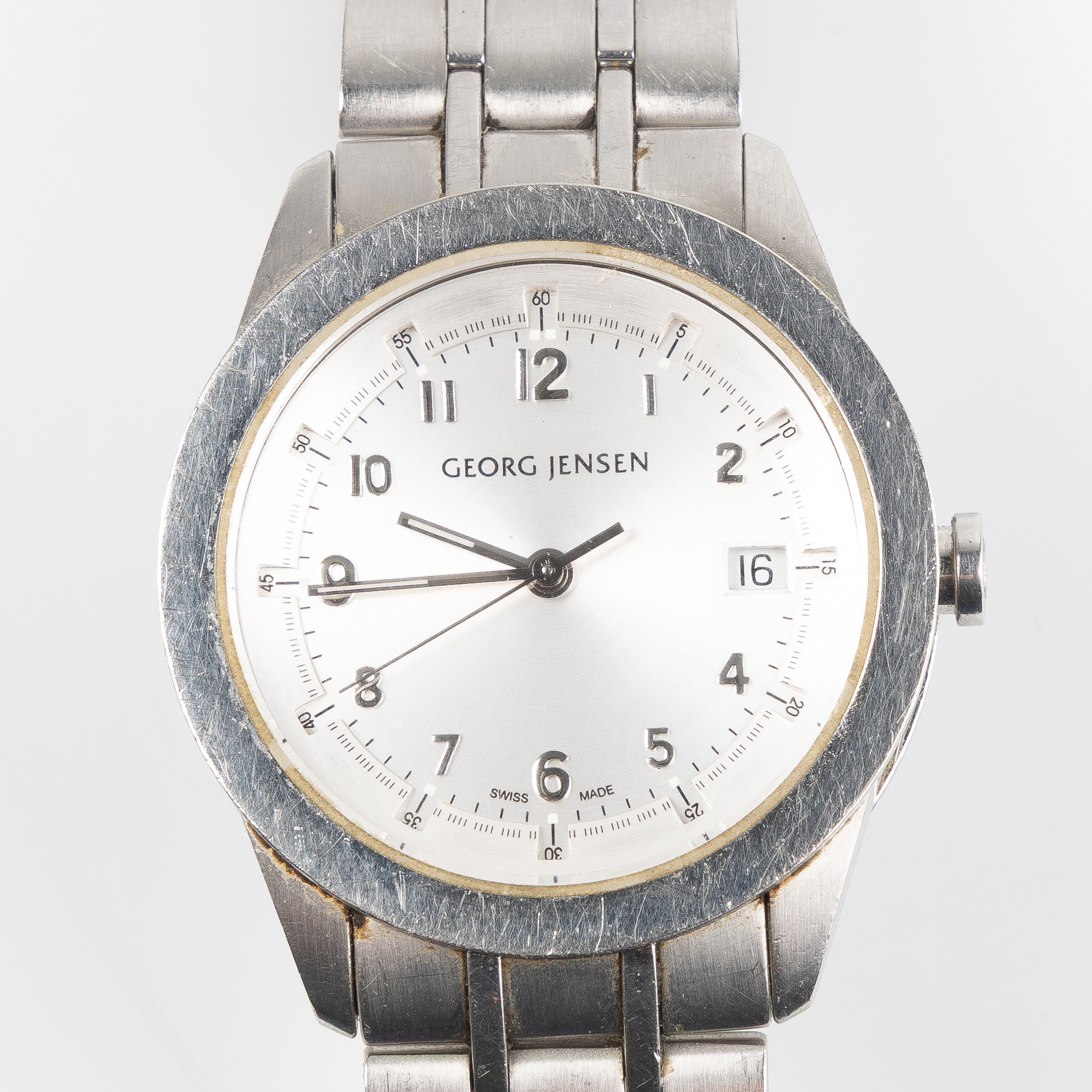 GEORG JENSEN, design Nicolas Barth Nussbaumer, armbandsur, 34 mm, stål, ca 2010.