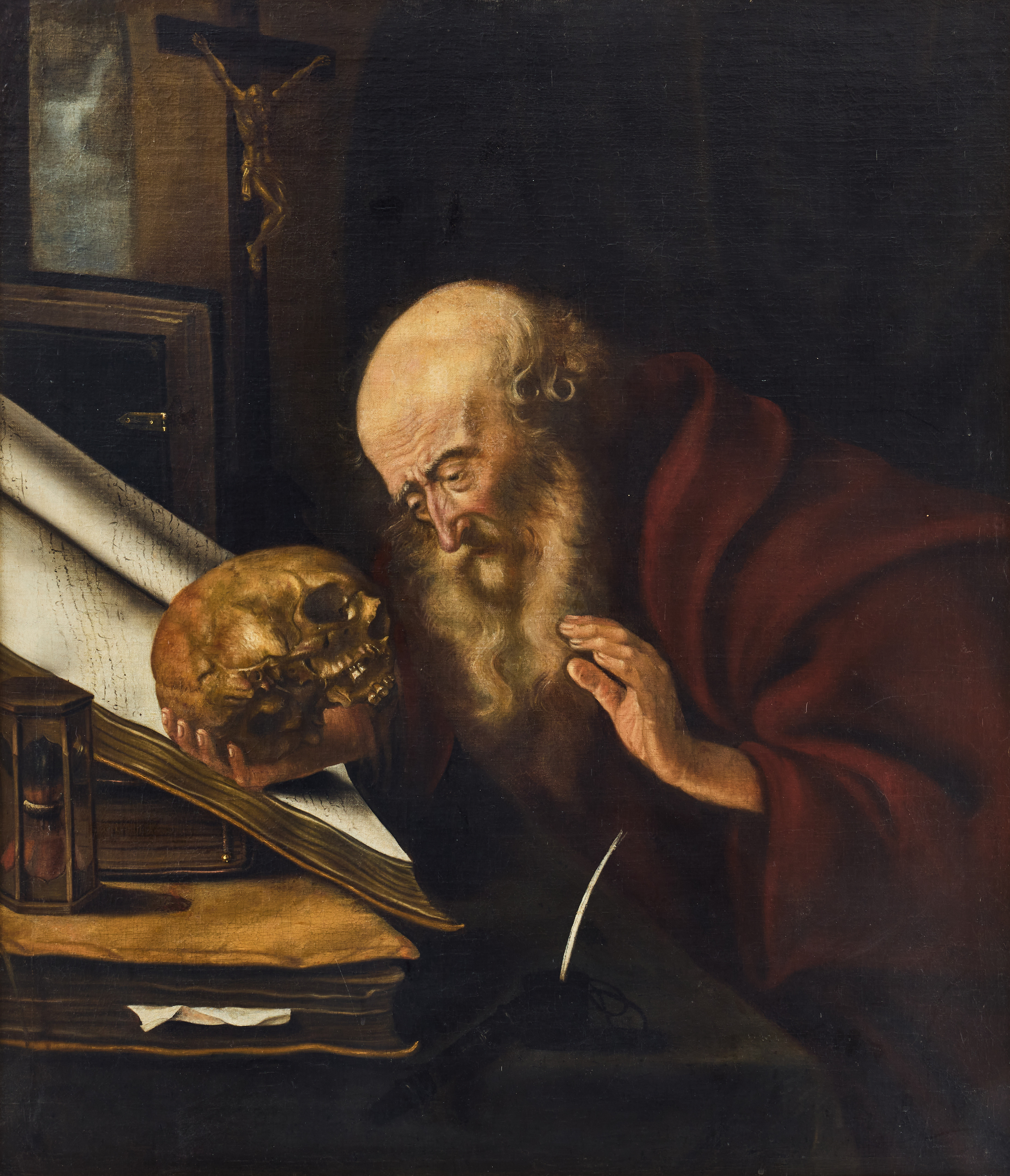CHRISTIAN VON THUM (KALMAR 1625-1696 STOCKHOLM). Saint Jerome in his study.