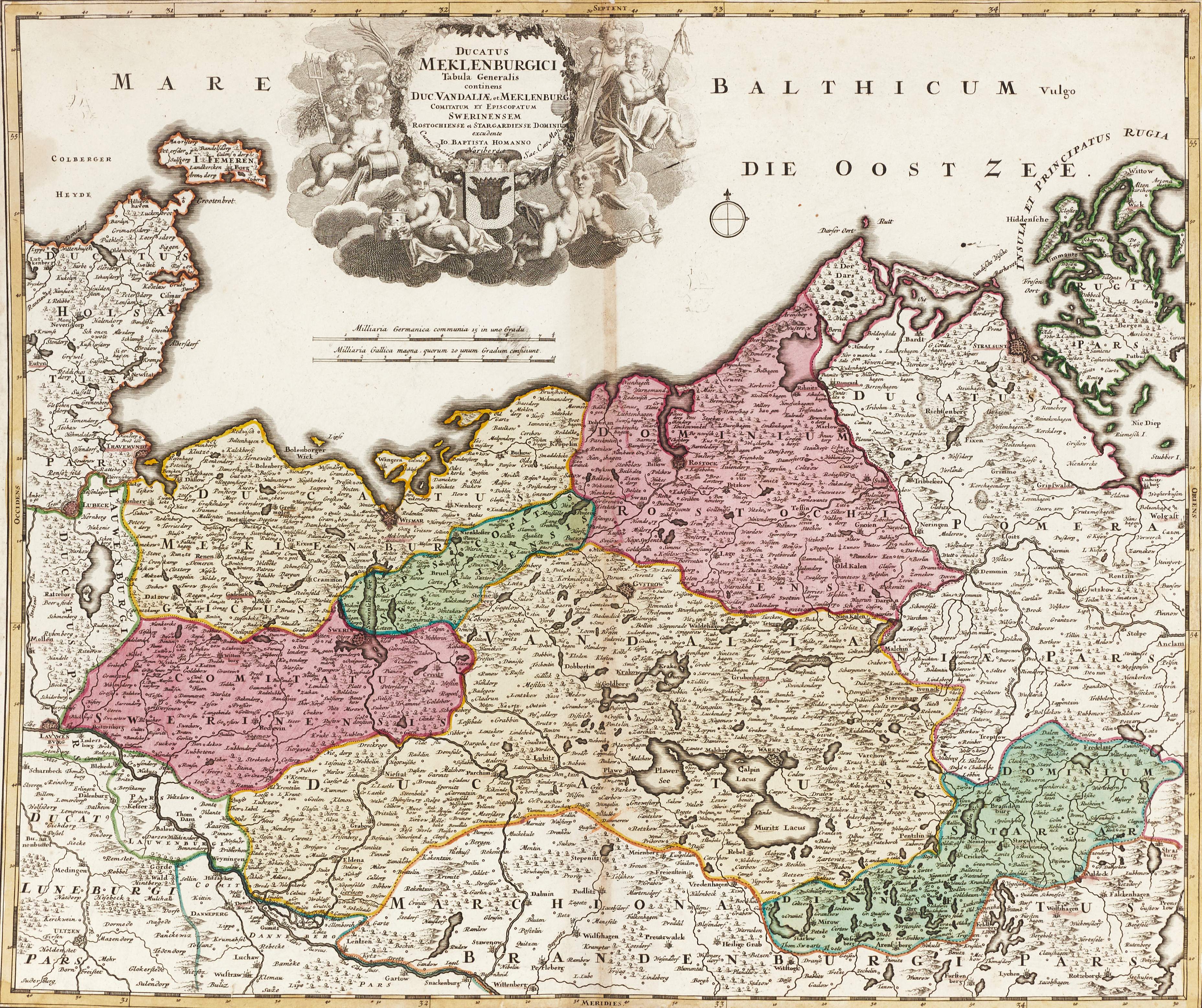 HOMANN, Ducatus Meklenburgici, ca 1720.