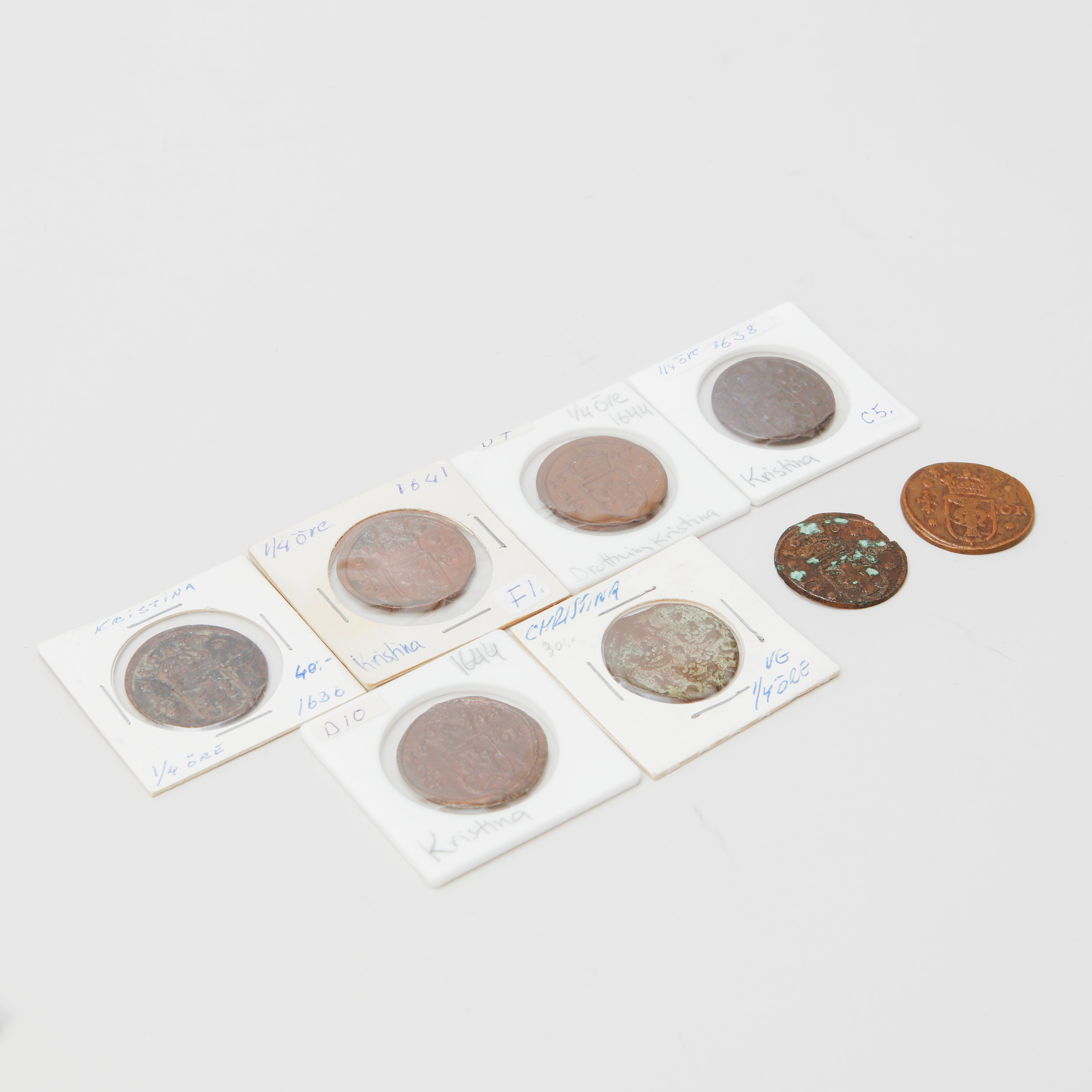 MYNT, 8 st, 1/4 öre, Kristina, 1635-1644.