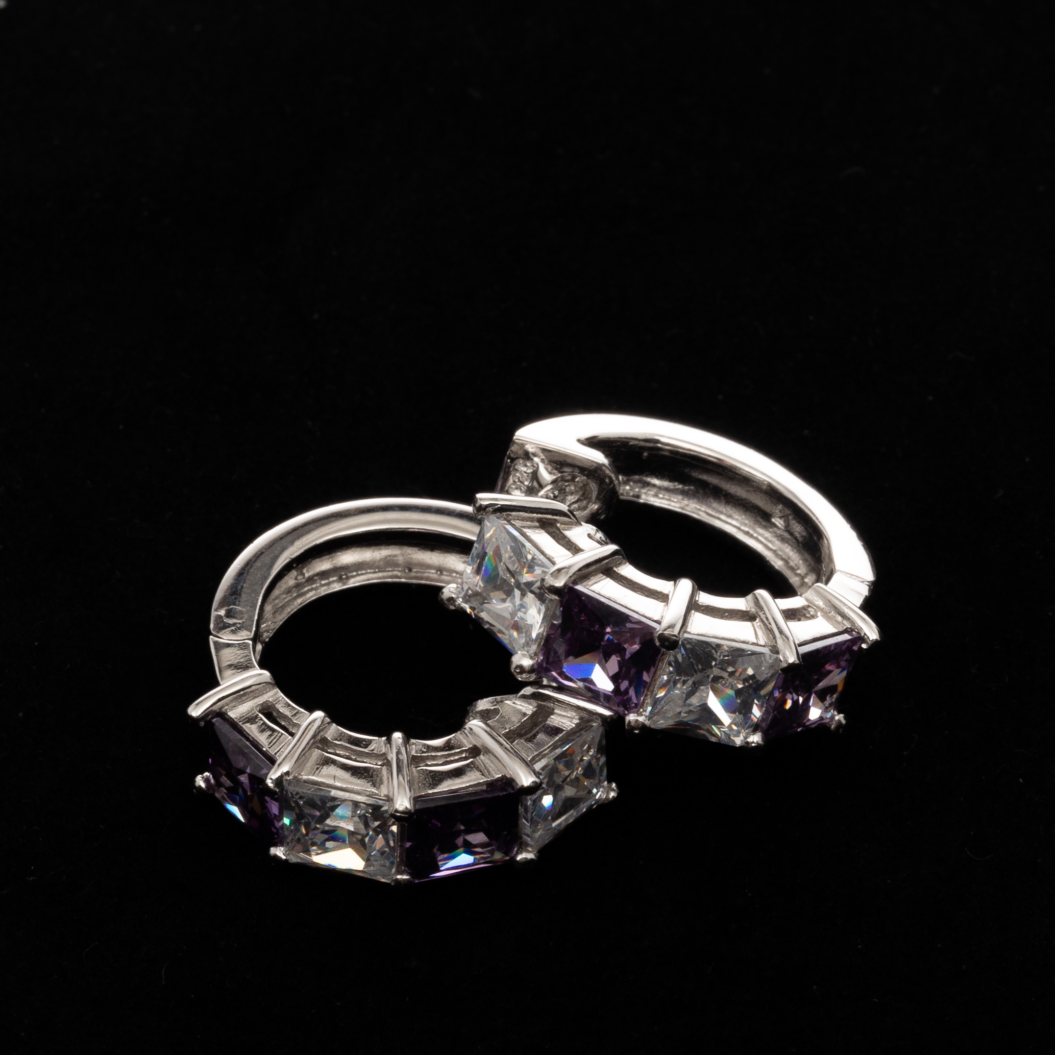 ÖRHÄNGEN, Rhodinerat sterlingsilver, Cubic zirkoner.