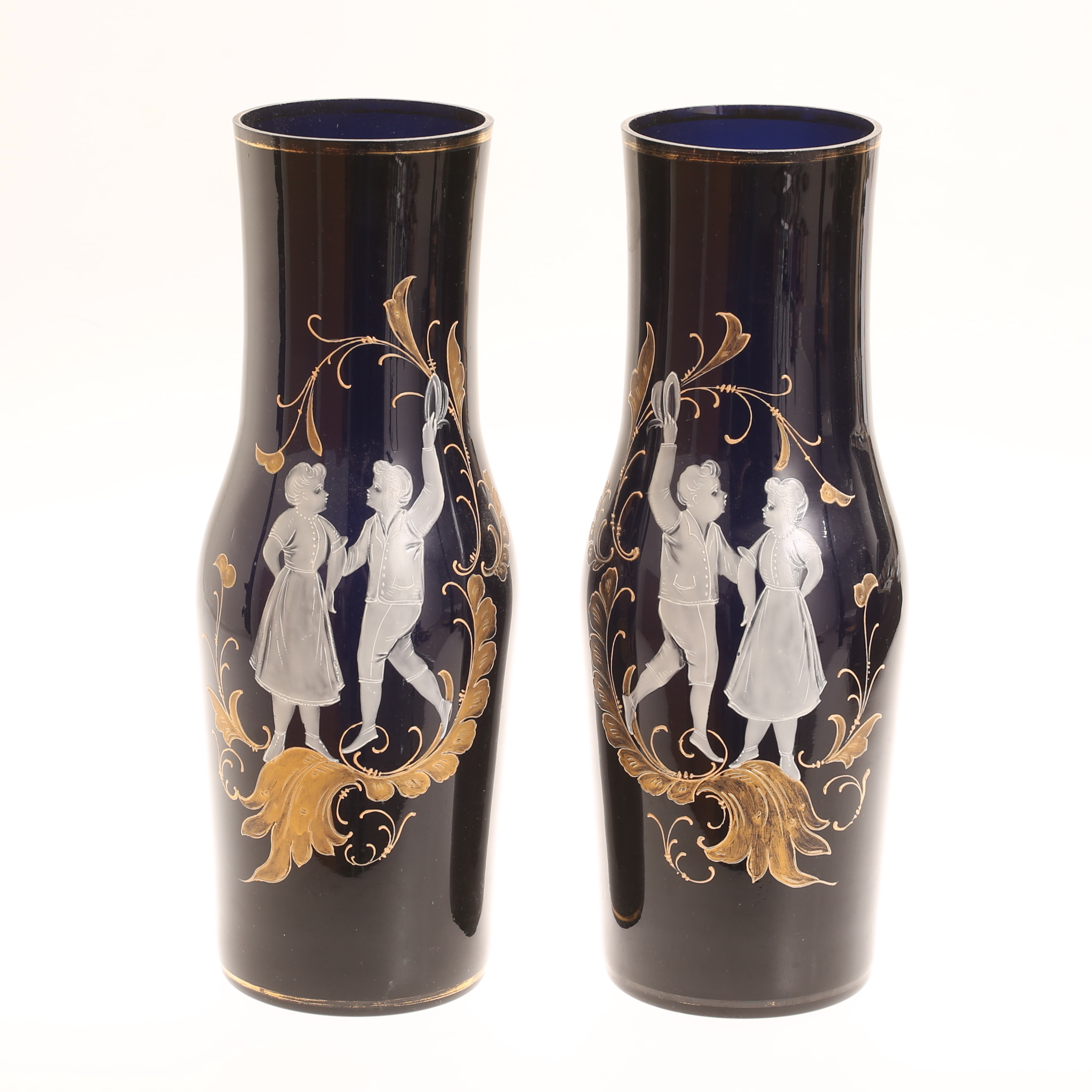 VASER ETT PAR, glas, tidigt 1900-tal.