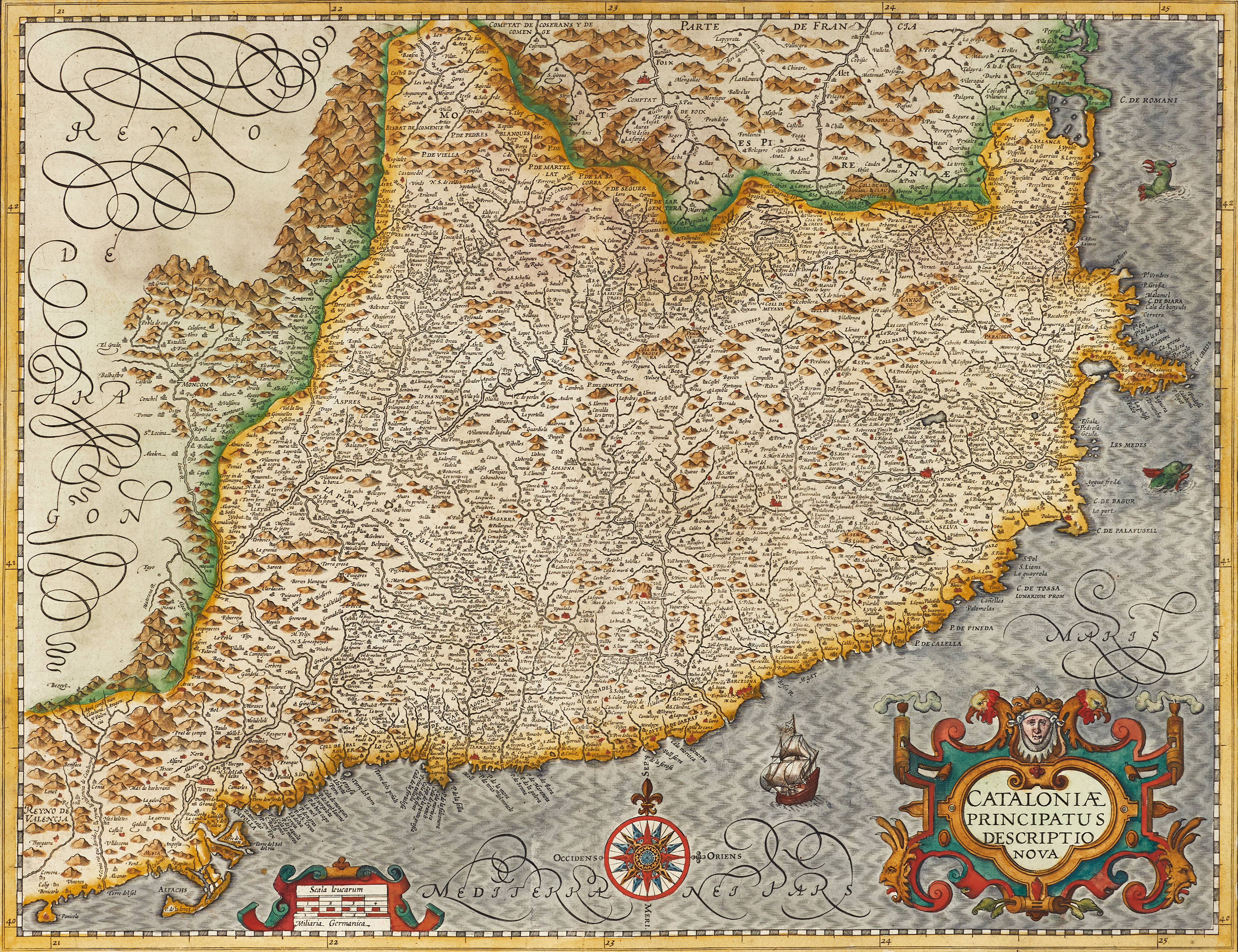MERCATOR/HONDIUS, Cataloniæ Principatus Descriptio Nova, 1633.