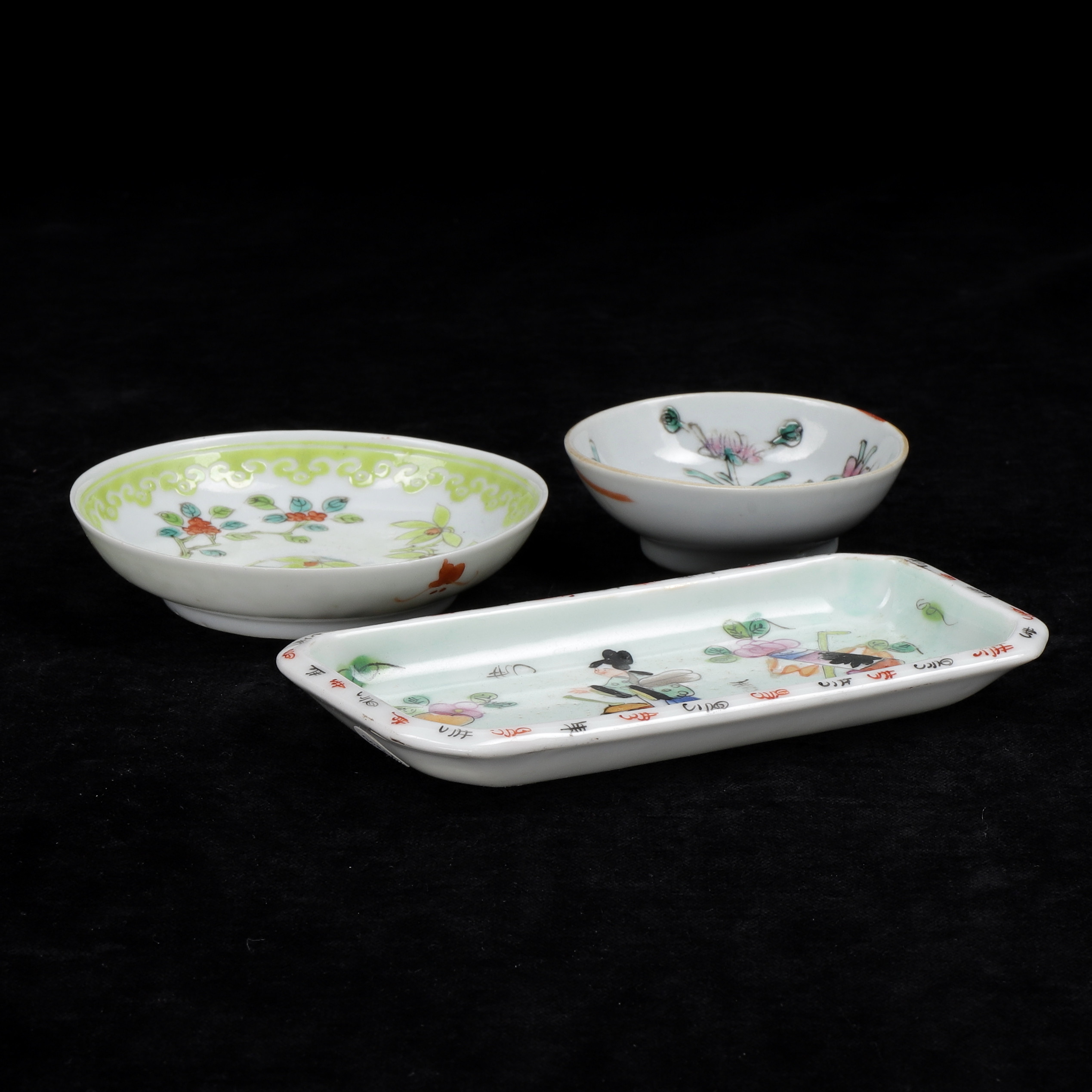 FAT, 3 st, porslin, Kina, 1800-tal.