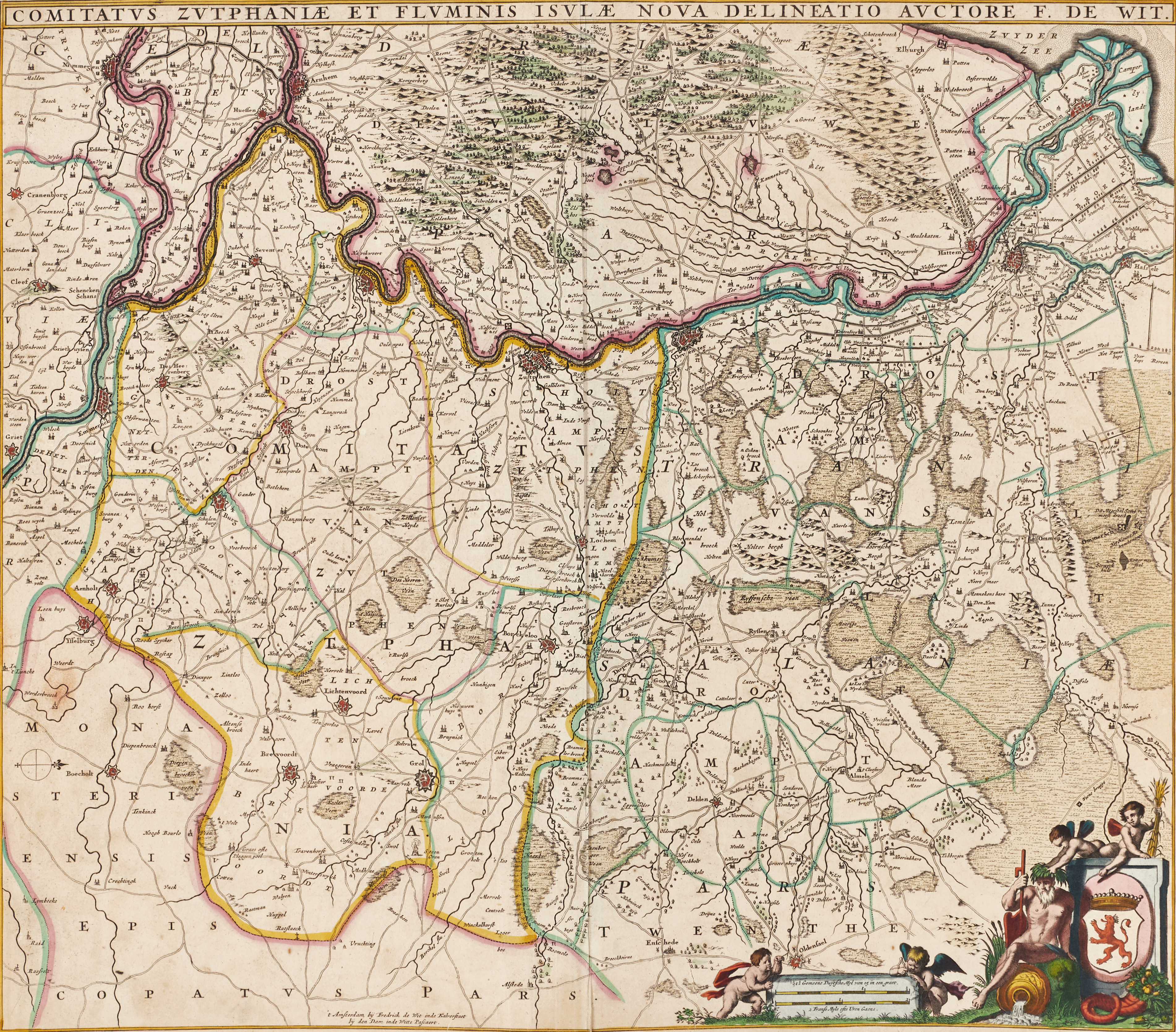 DE WIT, Comitatus Zutphaniæ et Fluminis Isulæ, ca 1682.