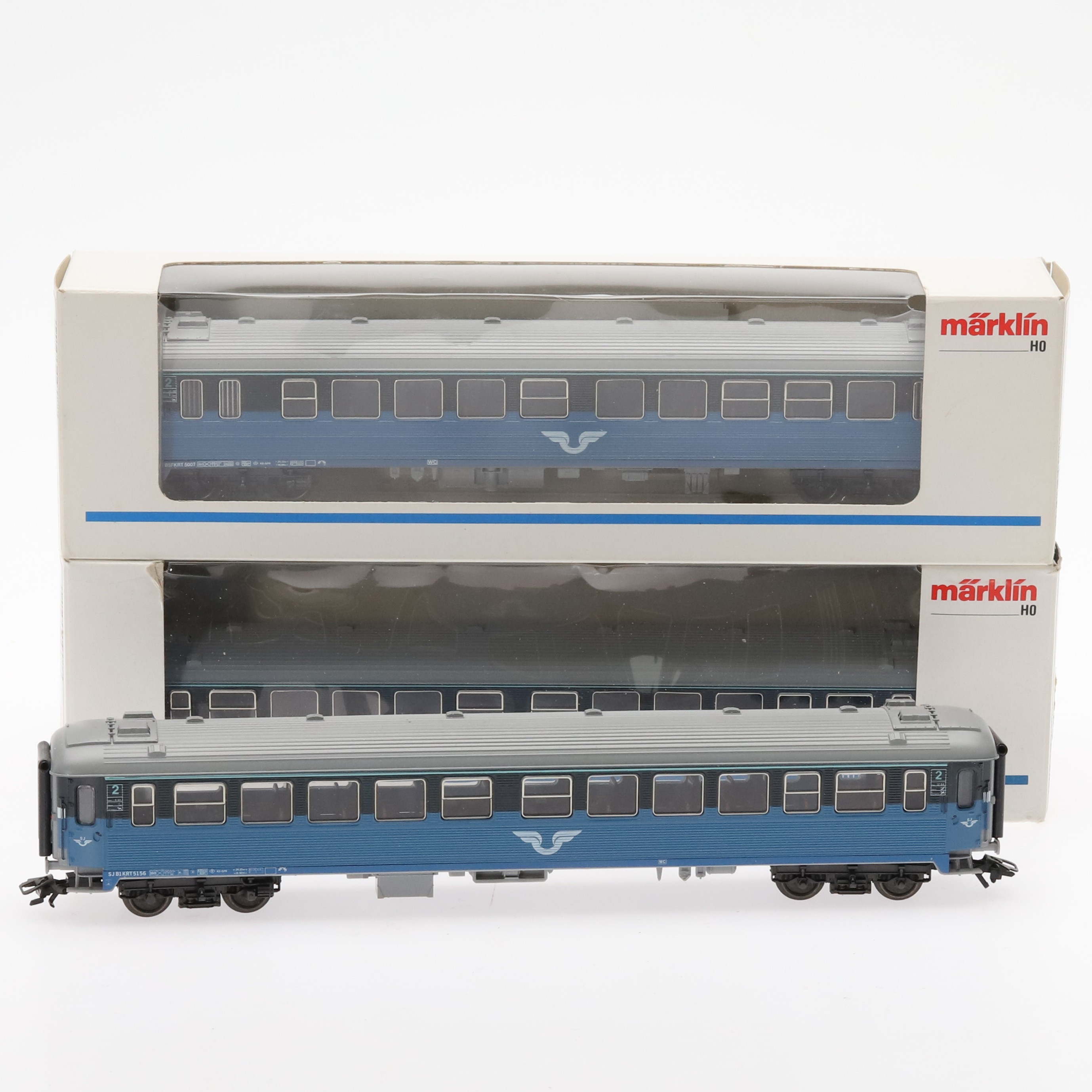 PASSAGERARVAGNAR, 3 st, Märklin 4377, "SJ" H0.