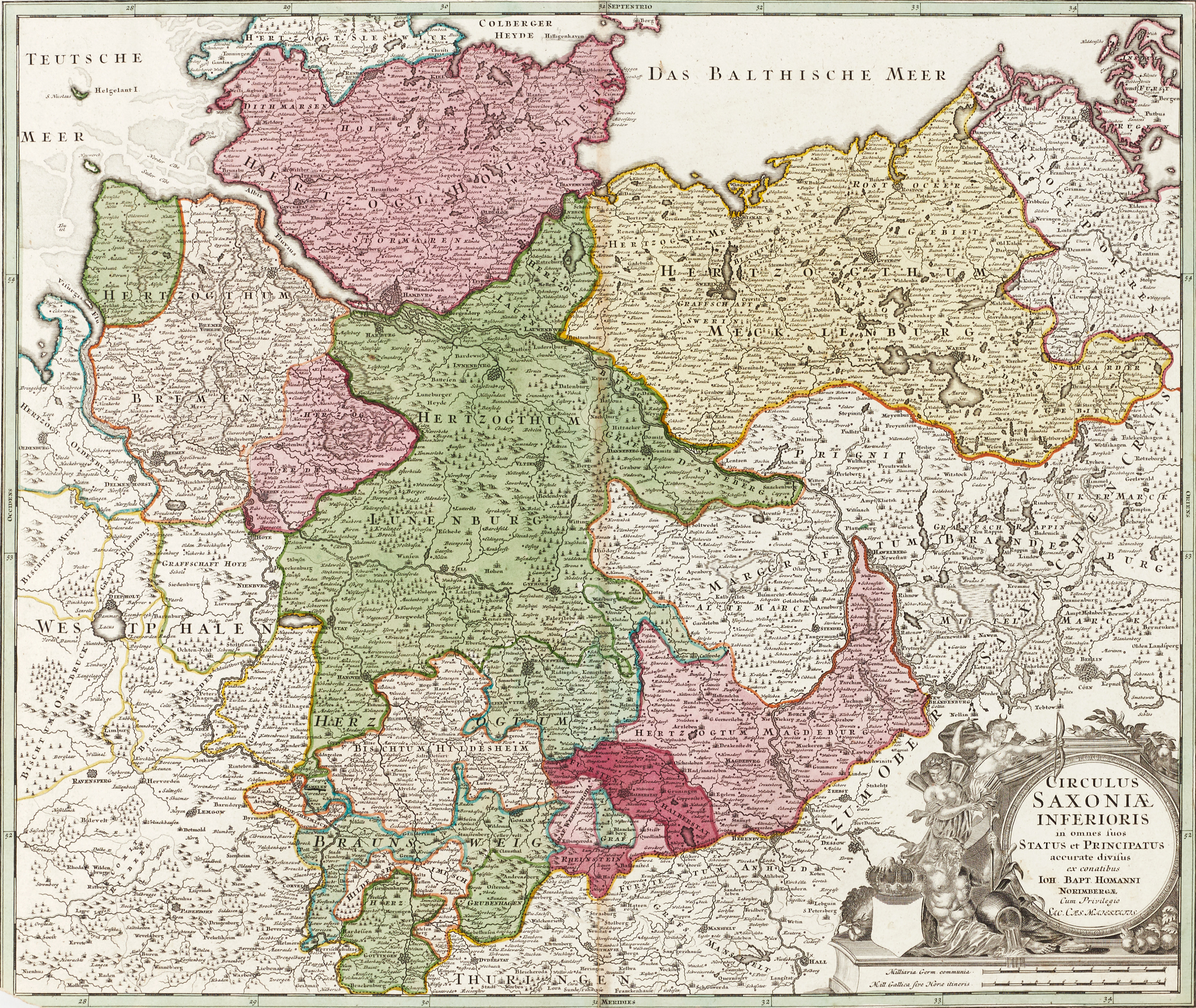 HOMANN, Ducatus Brabantiæ, ca 1720. Circulus Saxoniæ Inferioris, ca 1730.