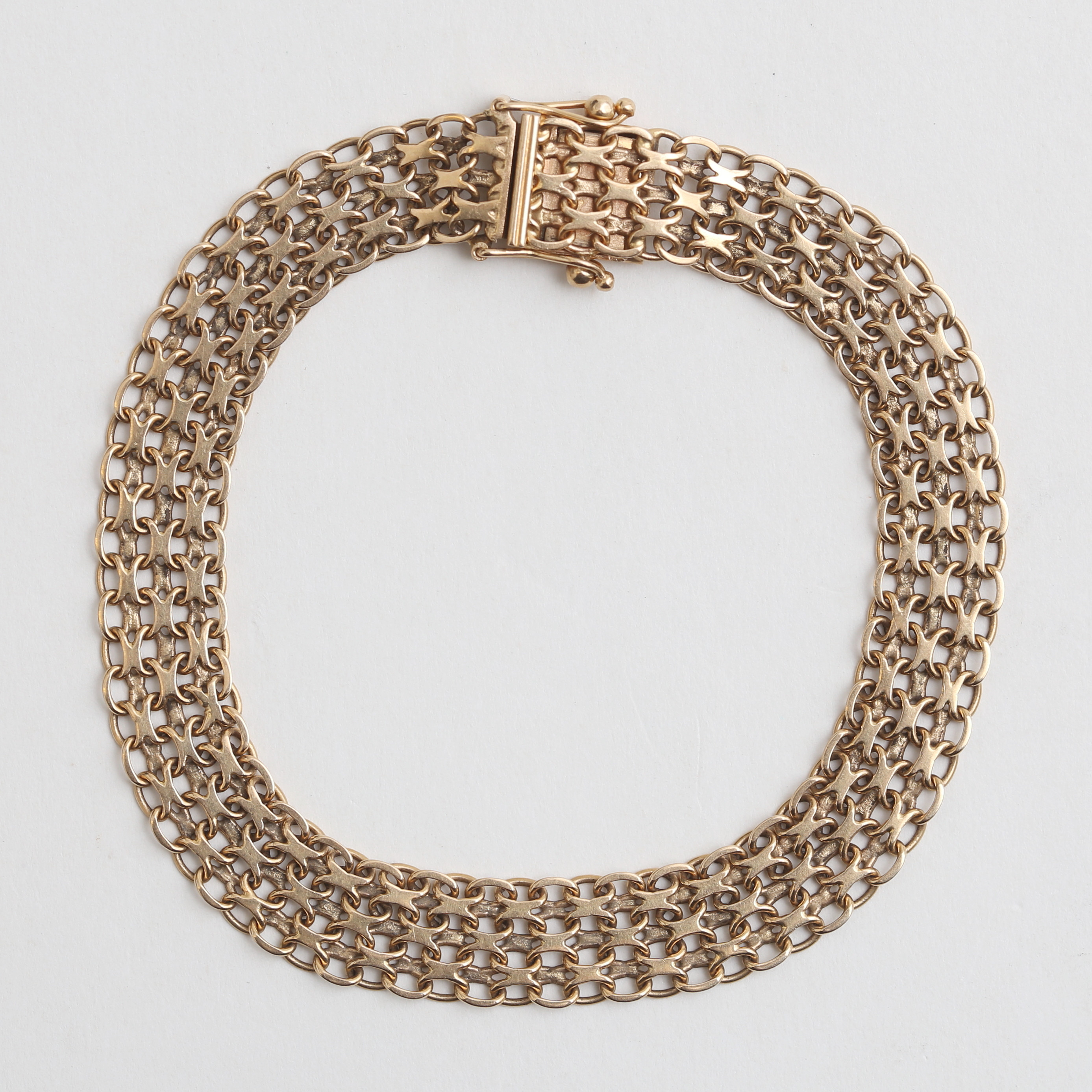 ARMLÄNK, x-länk, 18 k guld, 11,55 gram, Svedboms Guldsmeds Ab Hov Vetlanda, 1967.