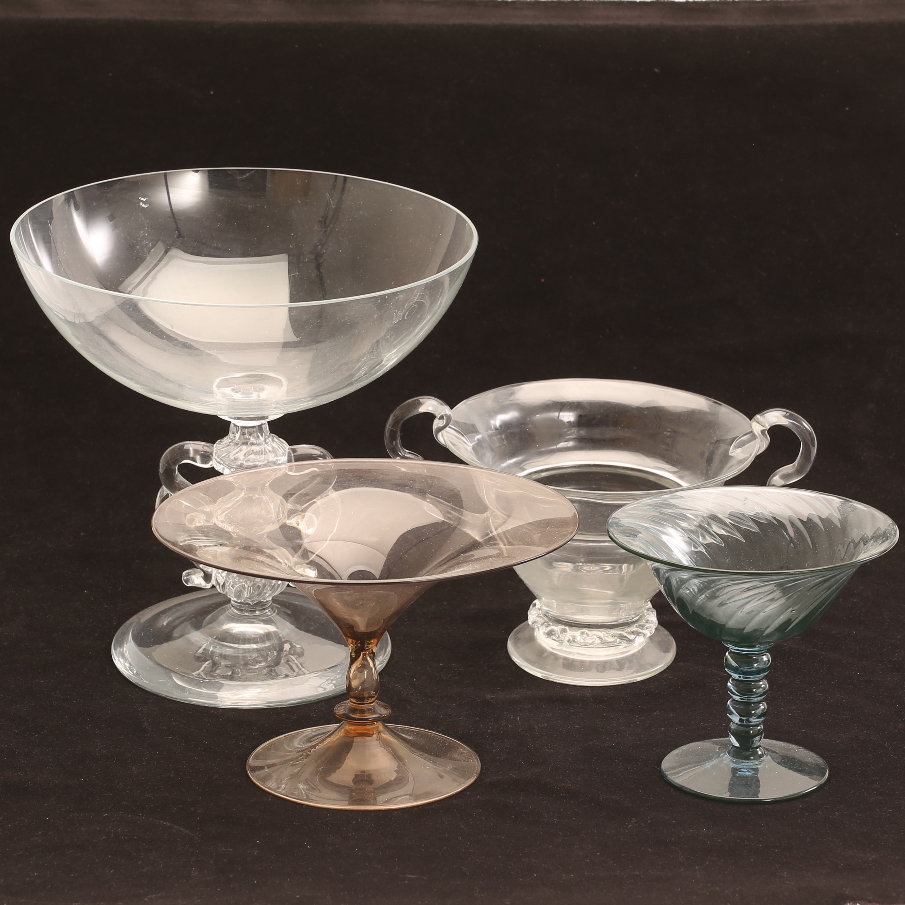 SKÅLAR, 4 stycken, glas, 1900-tal.