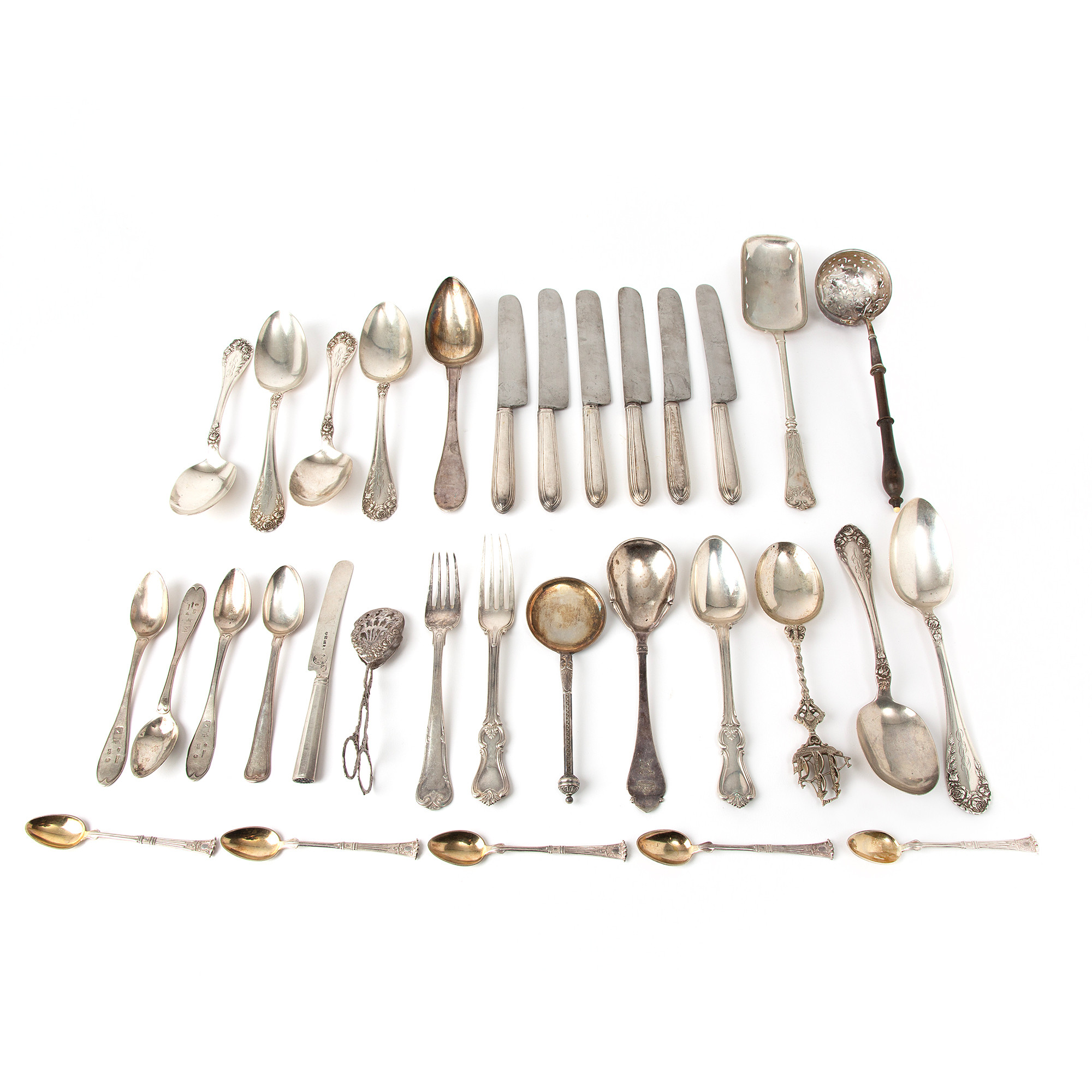 PARTI BESTICK. 32 delar, silver, 1800-tal.