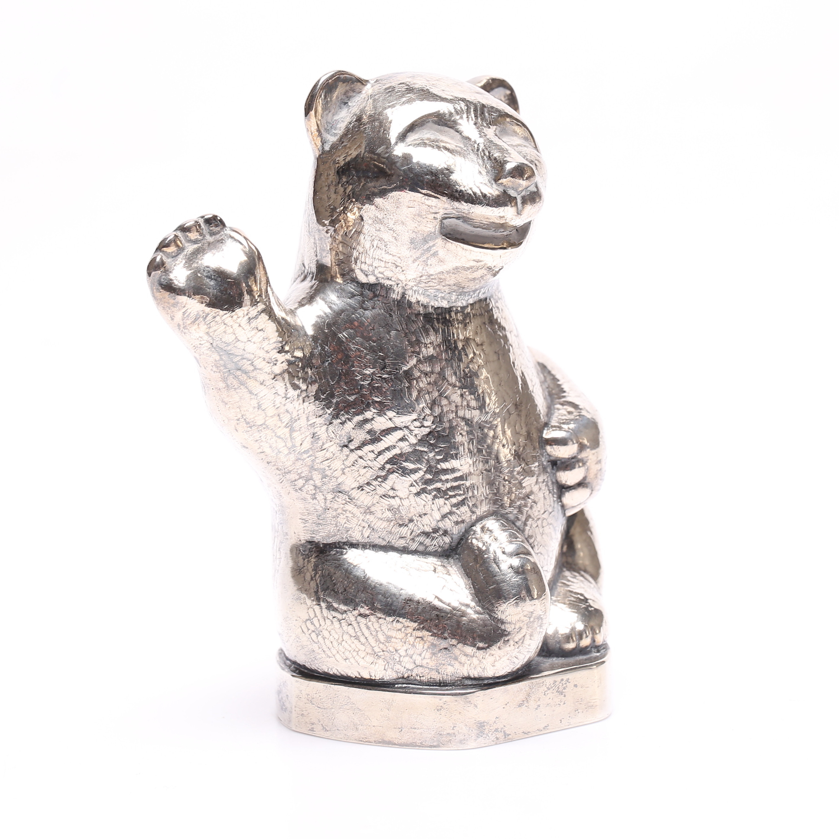 SPARBÖSSA, i form av björn, nysilver, import, 1900-tal.