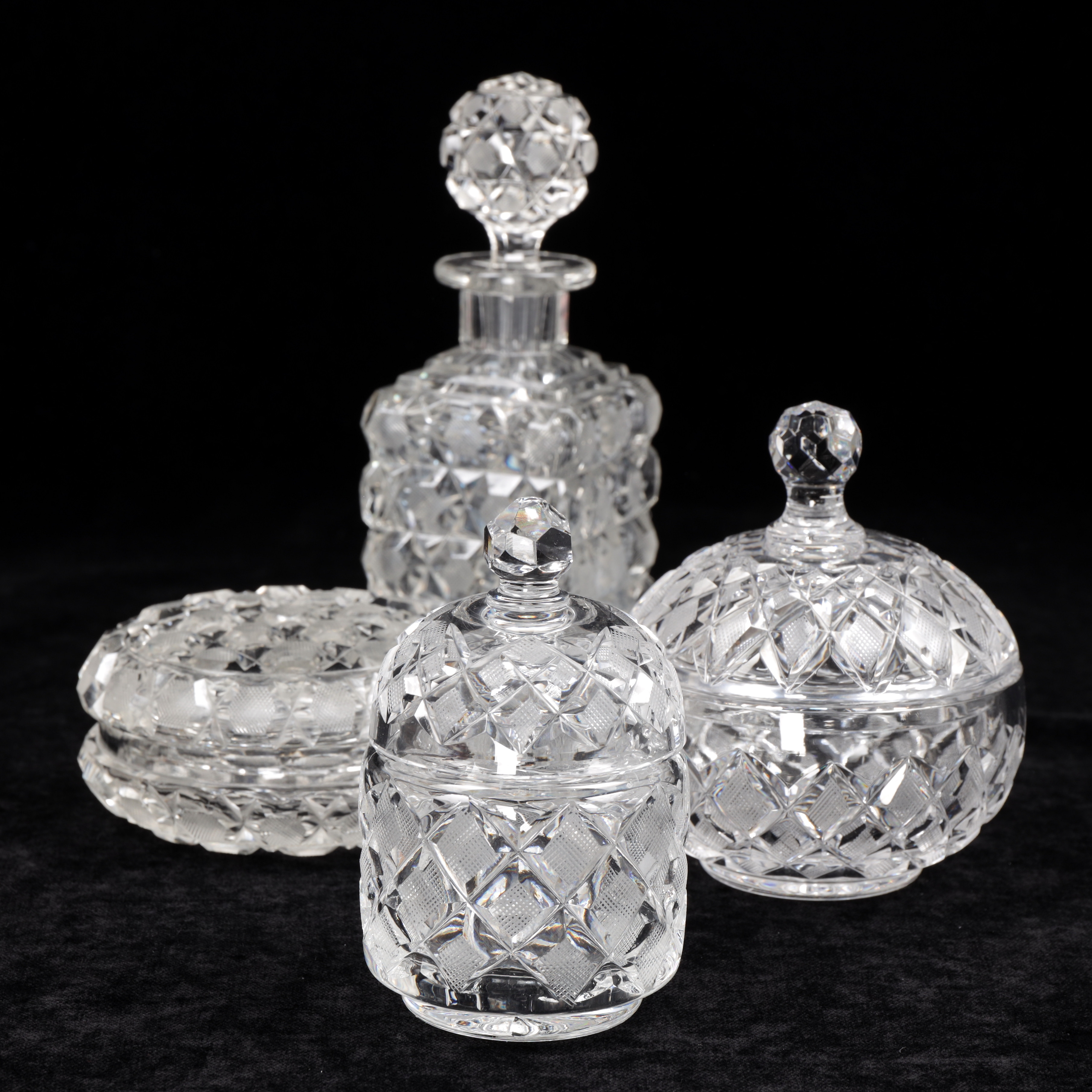 FLAKONG, AKSAR, st, slipat glas, tidigt 1900-tal.