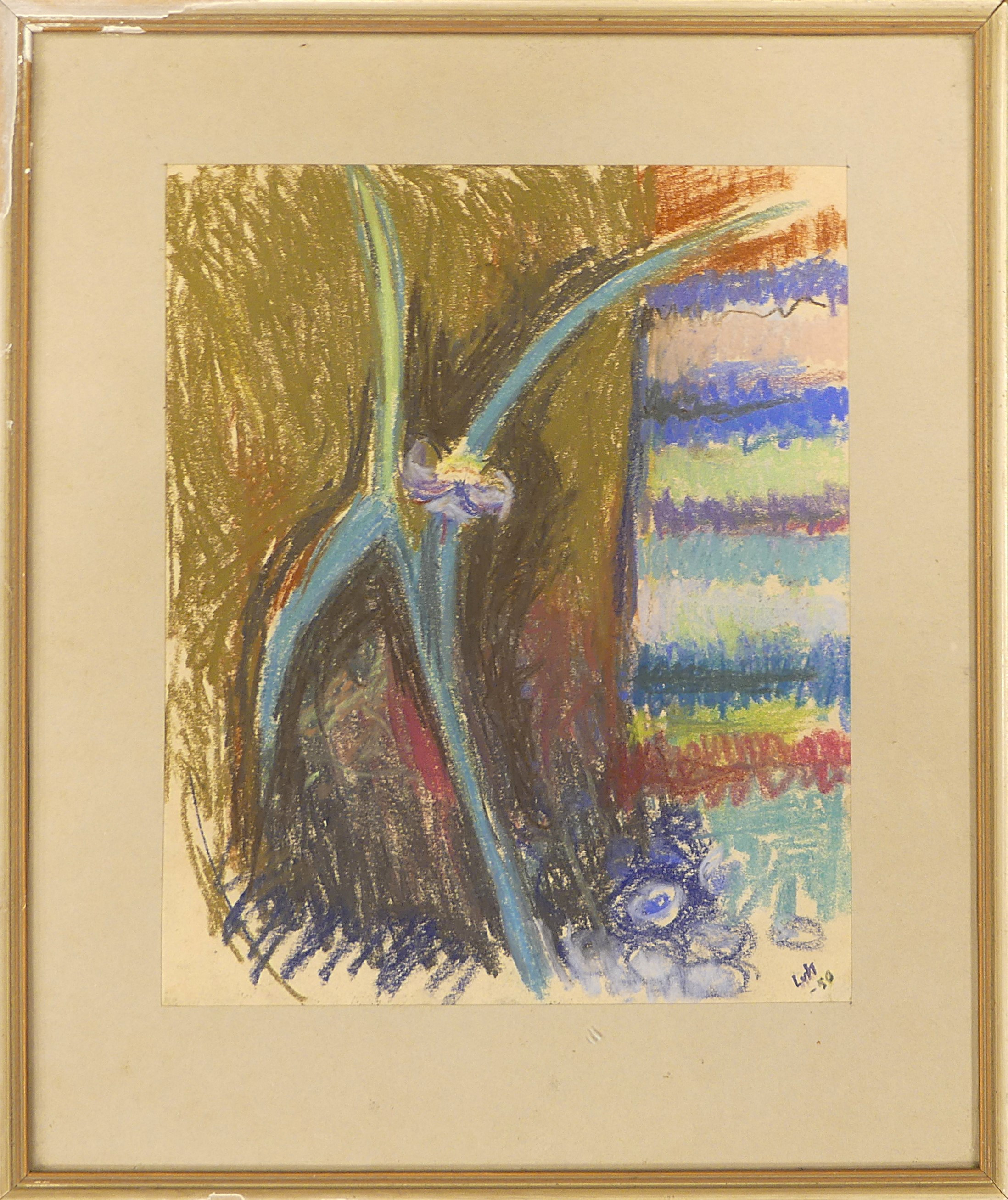 LILIAN VON KRUSENSTJERNA. pastell, monogramsignerad.