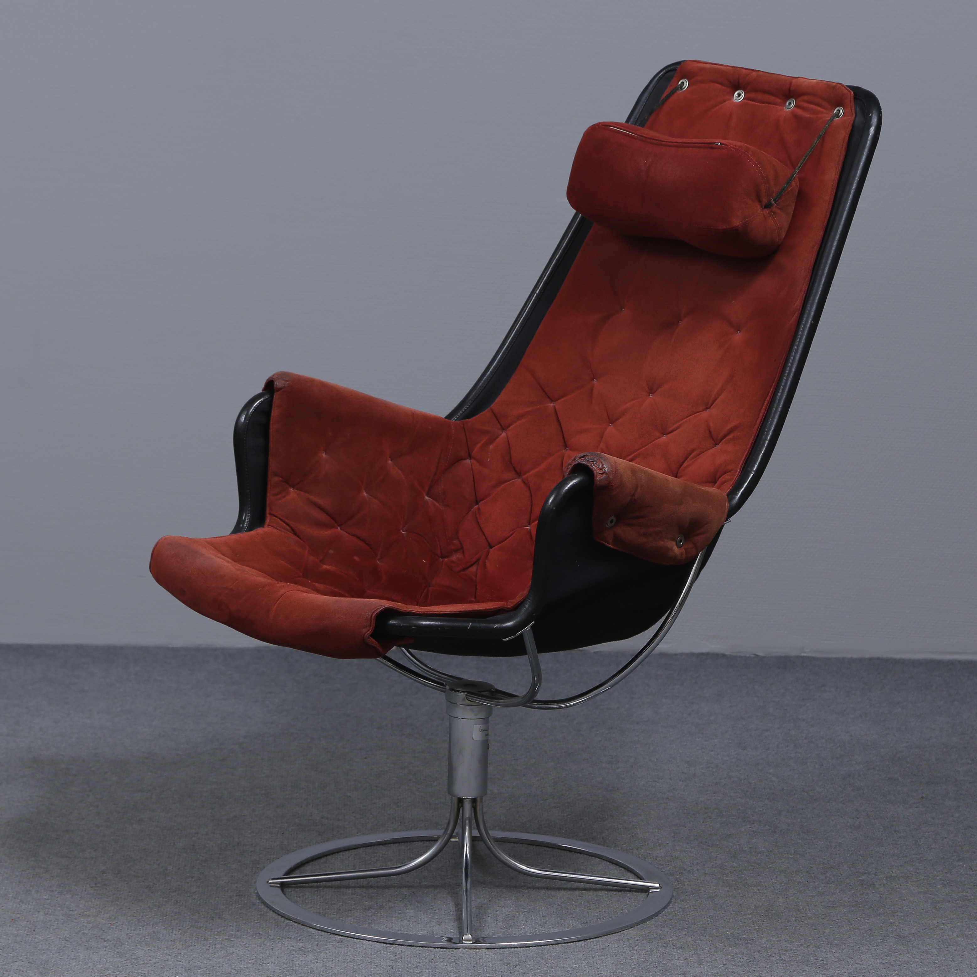 BRUNO MATHSSON. FÅTÖLJ "JETSON" DUX, KROMAT STÅL, DESIGNAD 1969.