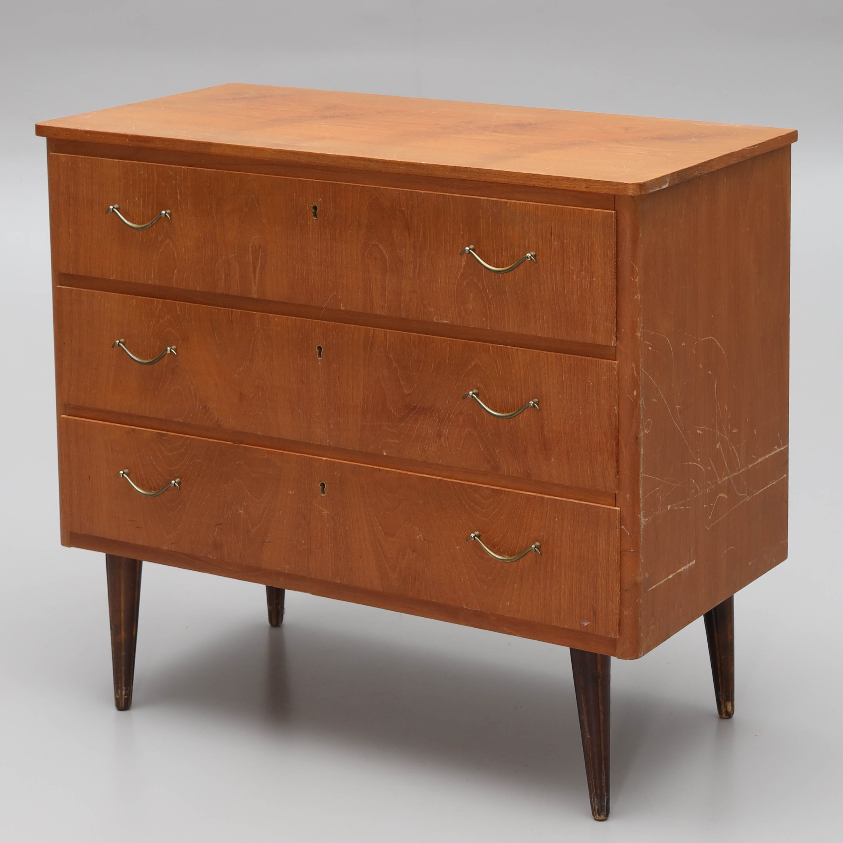 BYRÅ, teakfanér, 1950/60-tal.