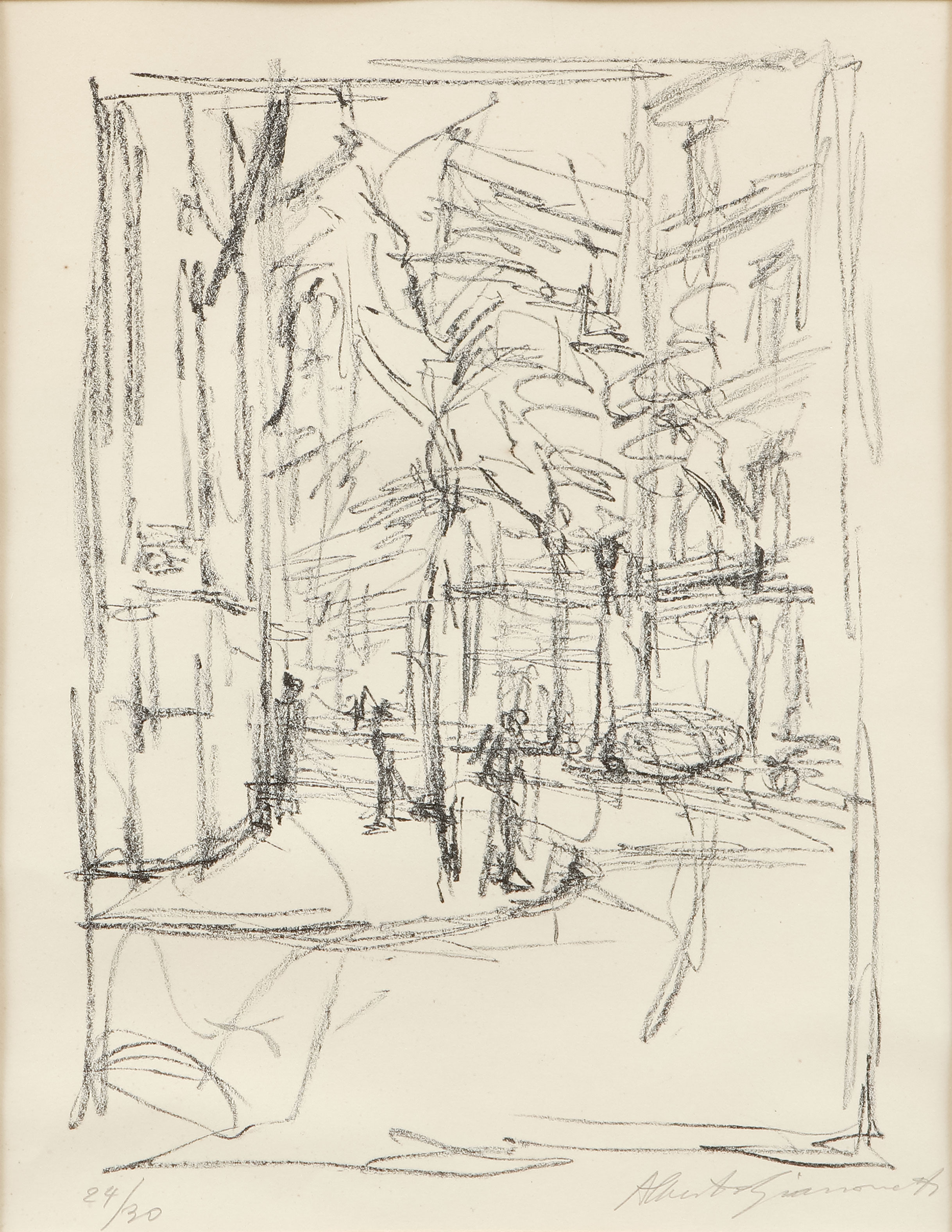 ALBERTO GIACOMETTI. "Rue d'Alésia". Litografi.