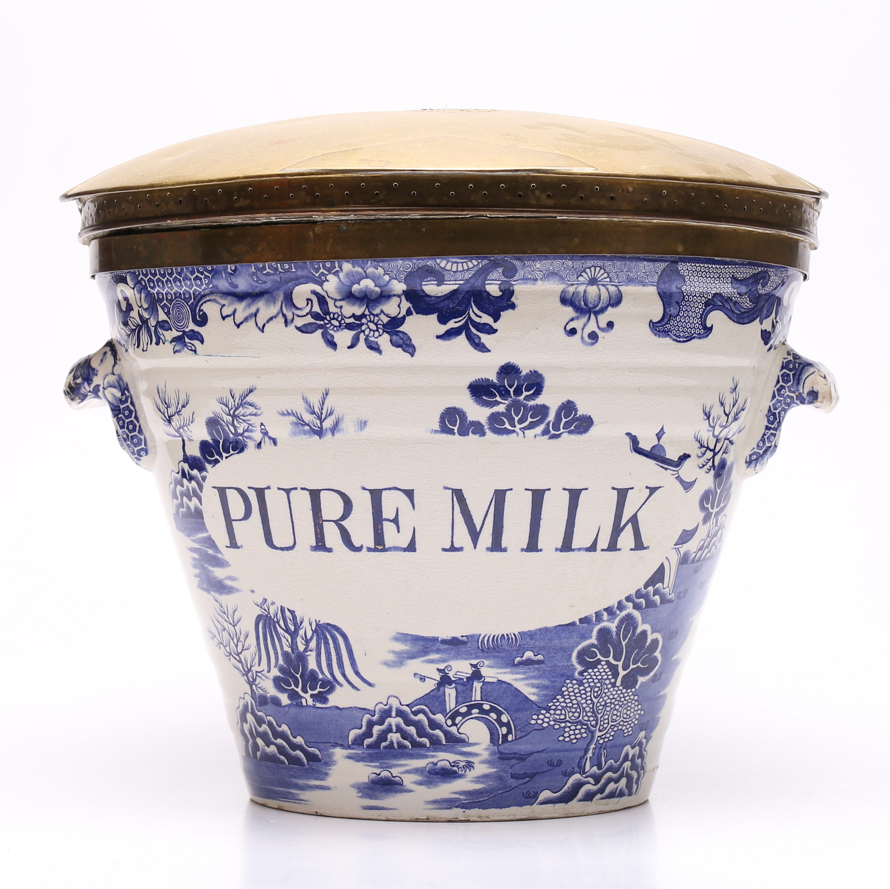 MJÖLKKANNA, Ironstone Pure Milk Pail, Willows' 309 Grays Inn Road, London W.C.