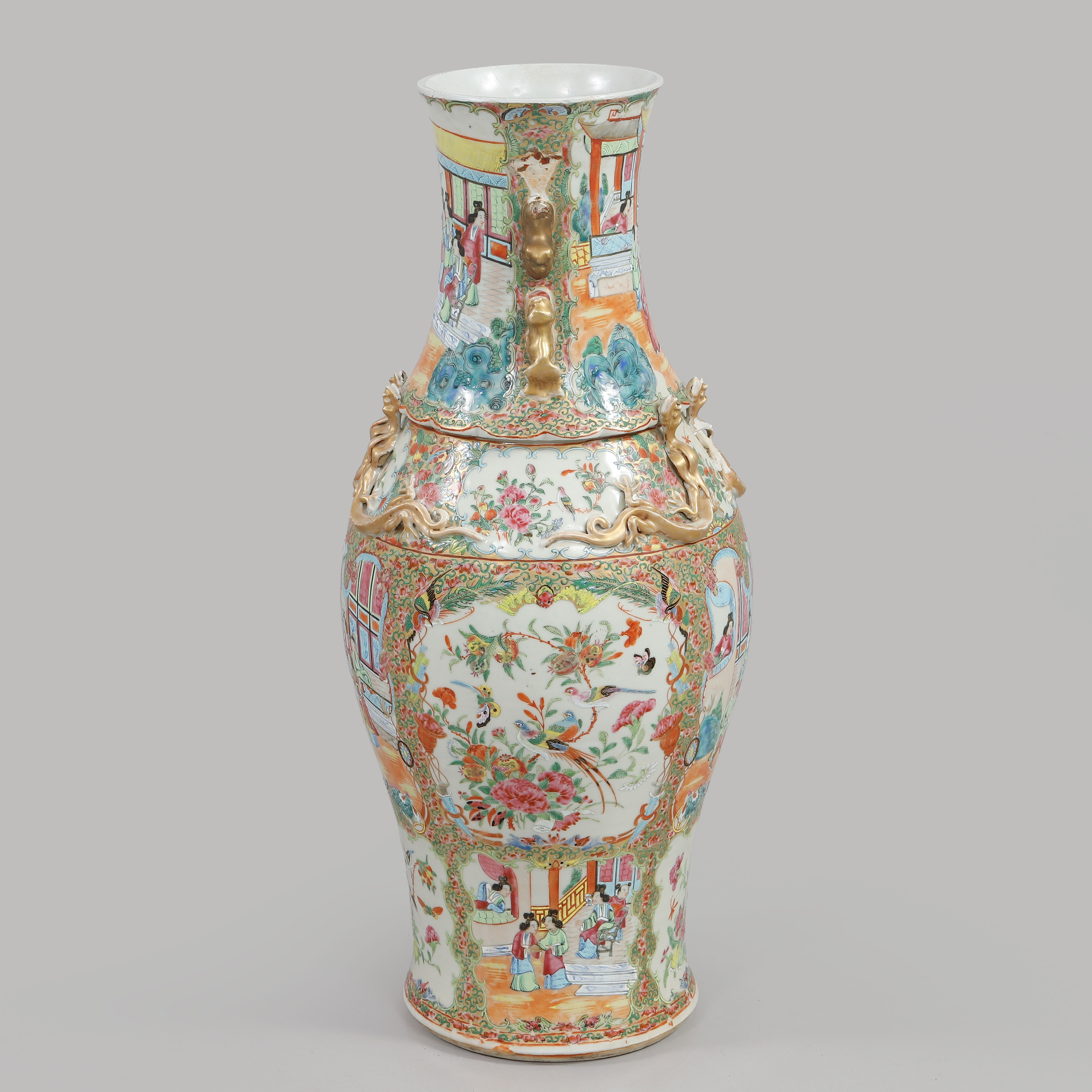 GOLVURNA, porslin, Kina, Kanton, 1800-tal.