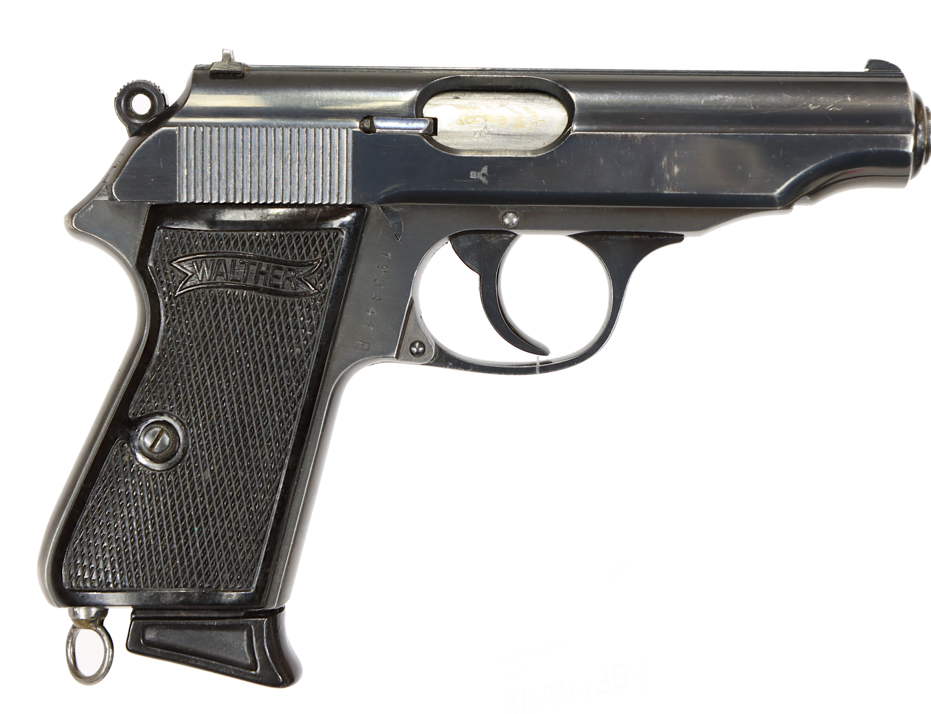 PISTOL, fabrikat Walther Zella Mehlis, modell PP, kaliber 7,65mm, tillv.nr 195341P.
