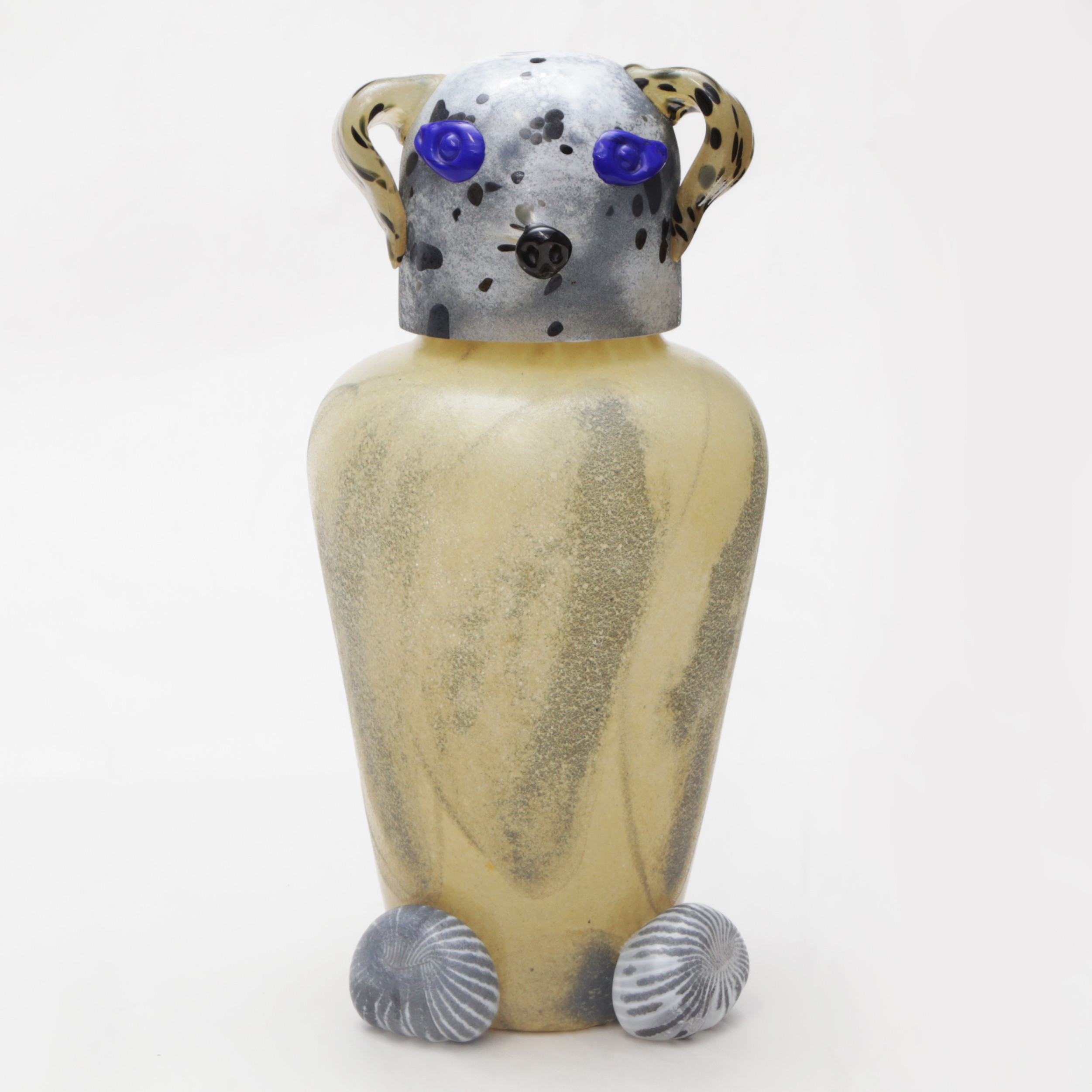 MONICA BACKSTRÖM. VAS, med lock, glas, Kosta Boda, signerad, sannolikt unik.