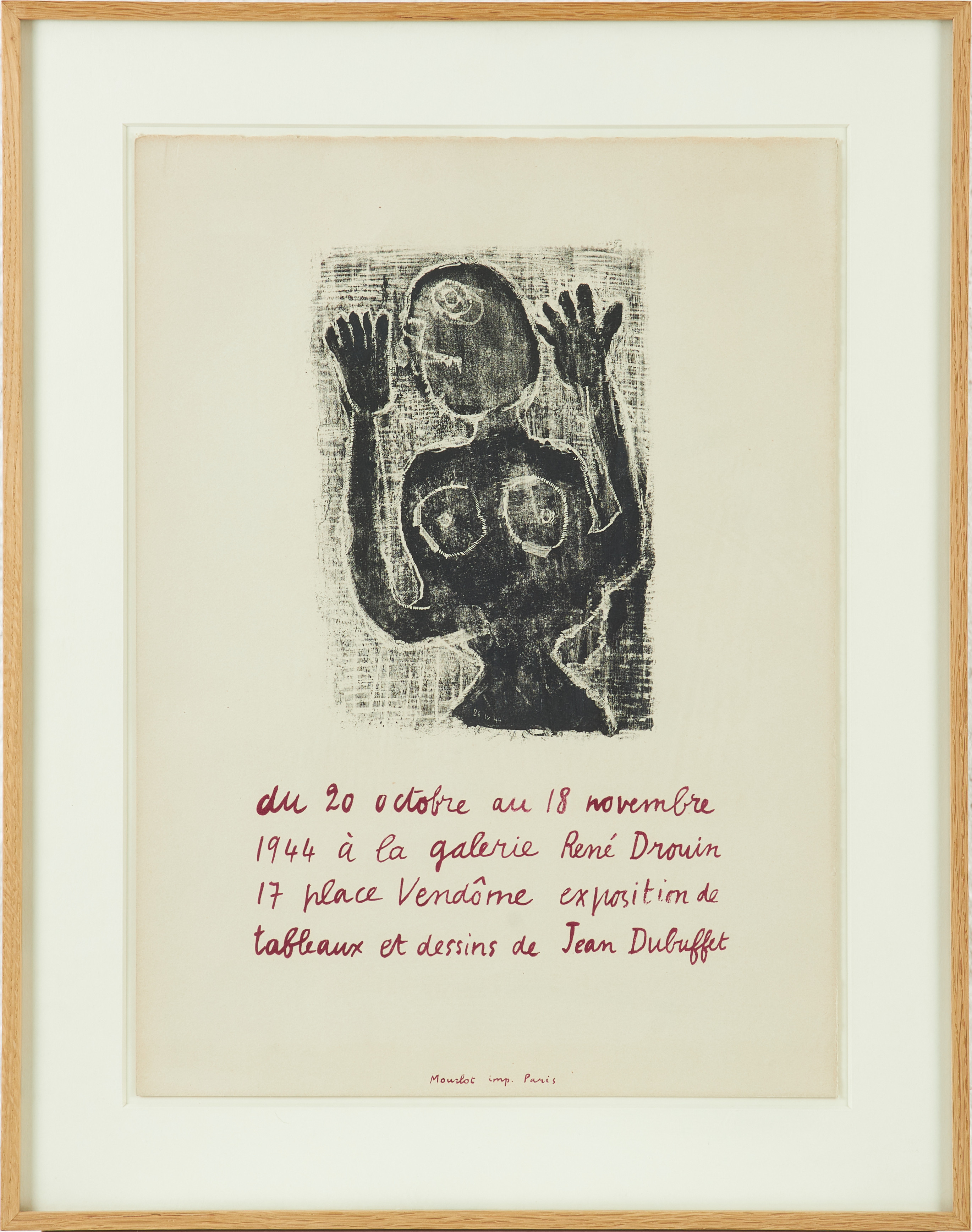 "Galerie René Drouin - Exposition de tableaux et dessins de Jean Dubuffet".