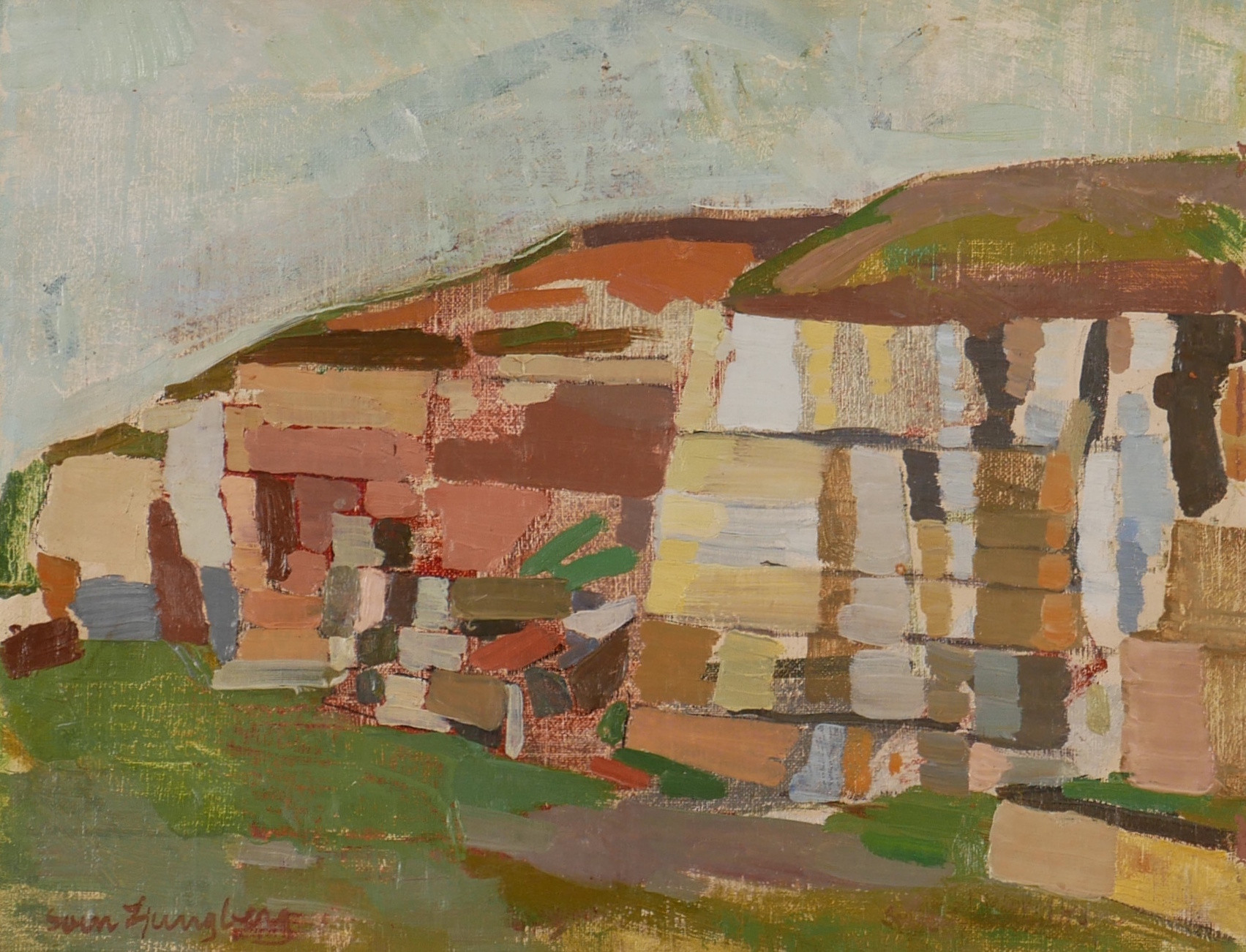 SVEN LJUNGBERG. "Kalkberg, Öland", olja på pannå, signerad Sven Ljungberg.