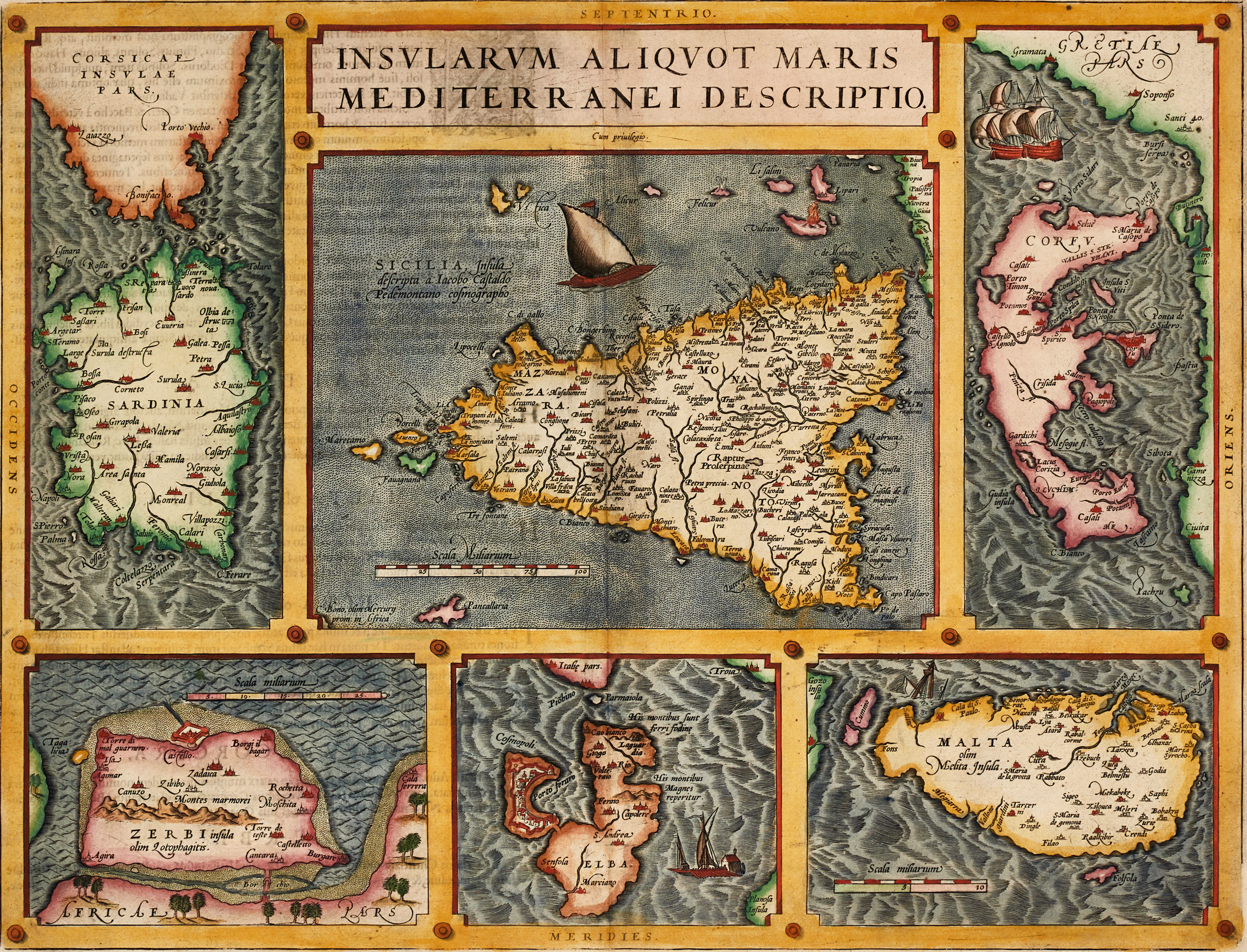 ORTELIUS, Insularum Aliquot Maris Mediterranei Descriptio, 1603.