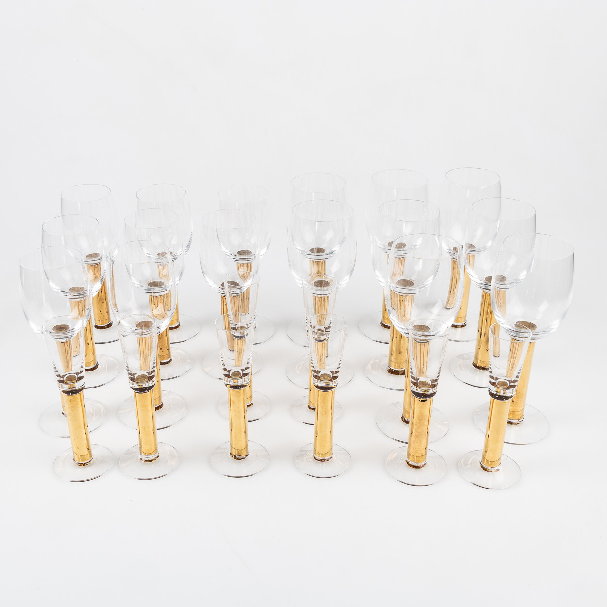 GUNNAR CYRÉN. Servisdelar, 24 delar, "Nobel", Orrefors.