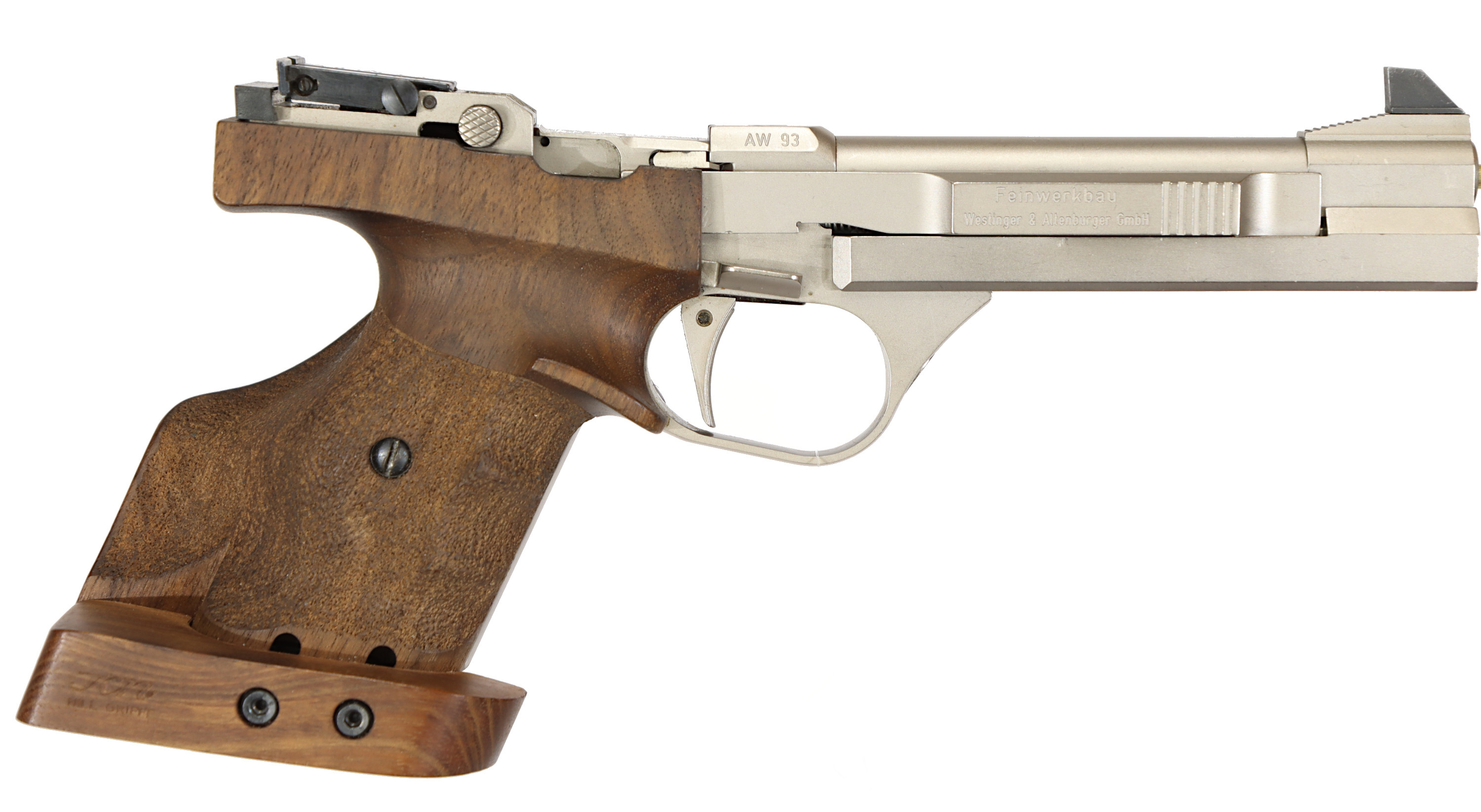 PISTOL, fabrikat Feinwerkbau, modell AW93, kaliber .22lr, tillv.nr 1537, se-nr SE1670114.