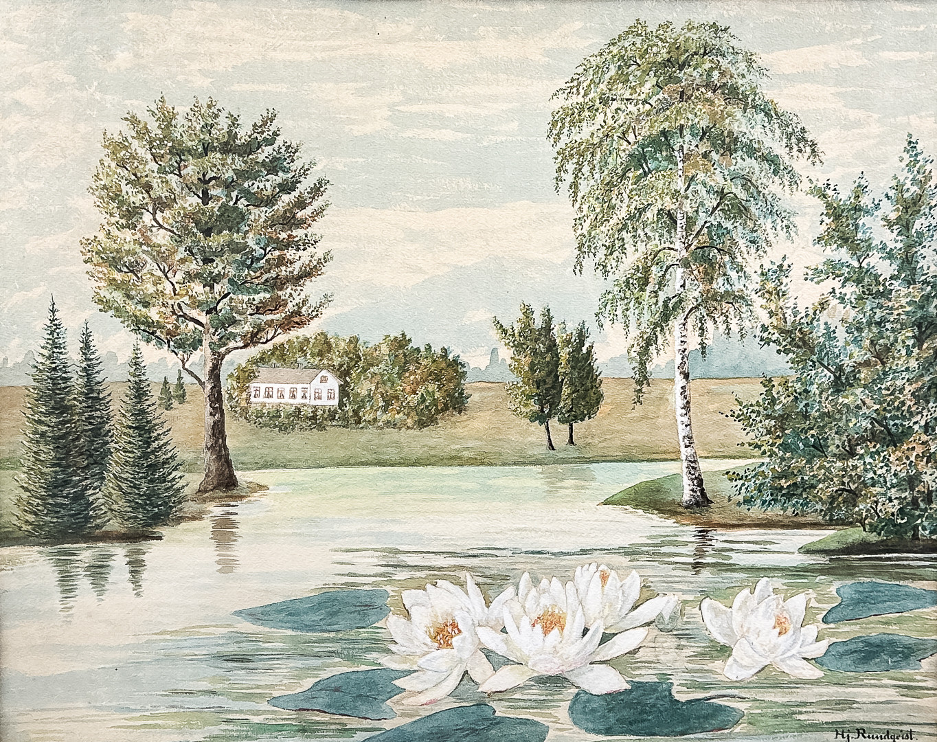 HJALMAR RUNDQVIST. AKVARELL, signerad, daterad-1910.