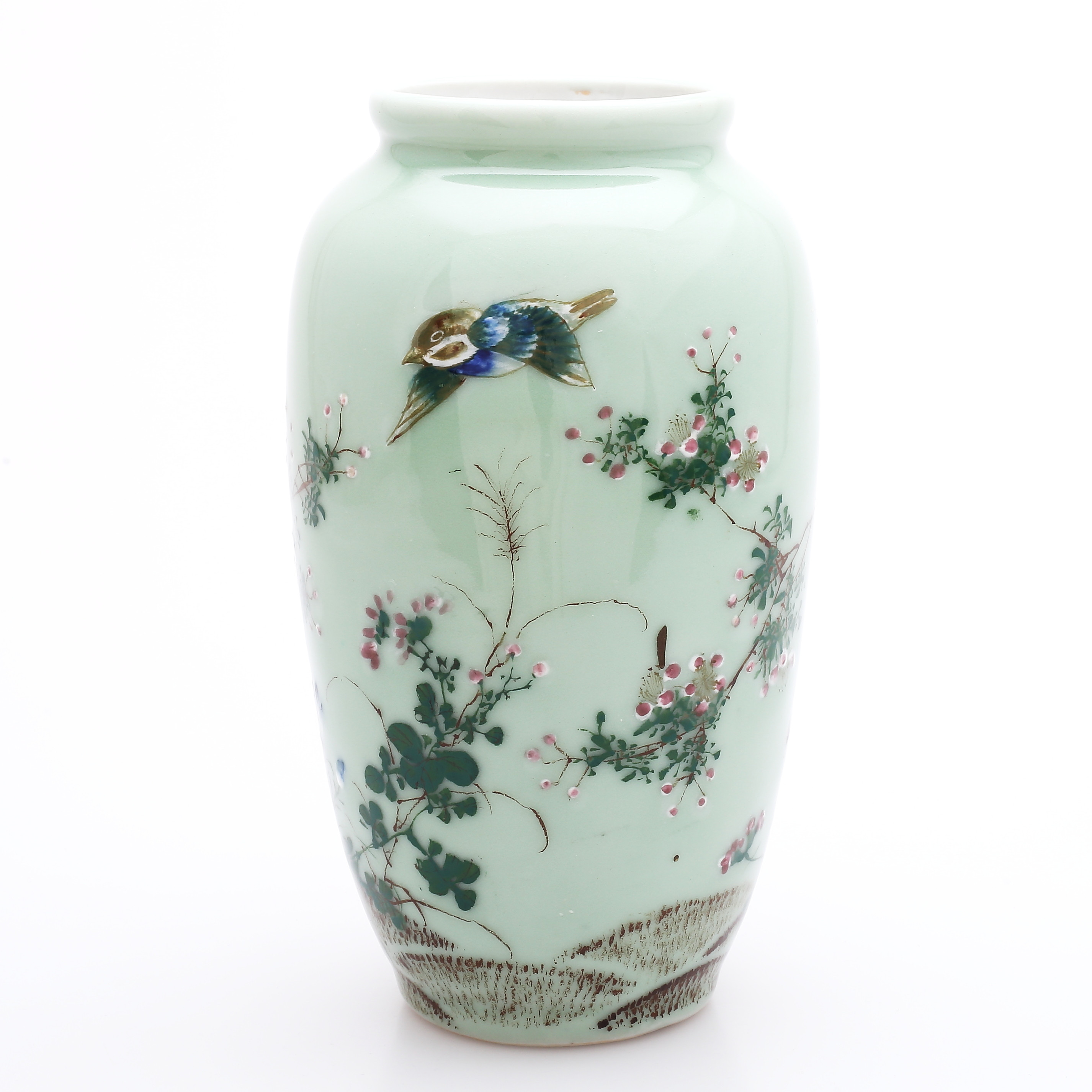 VAS, stengods celadon glasyr, orientalisk.