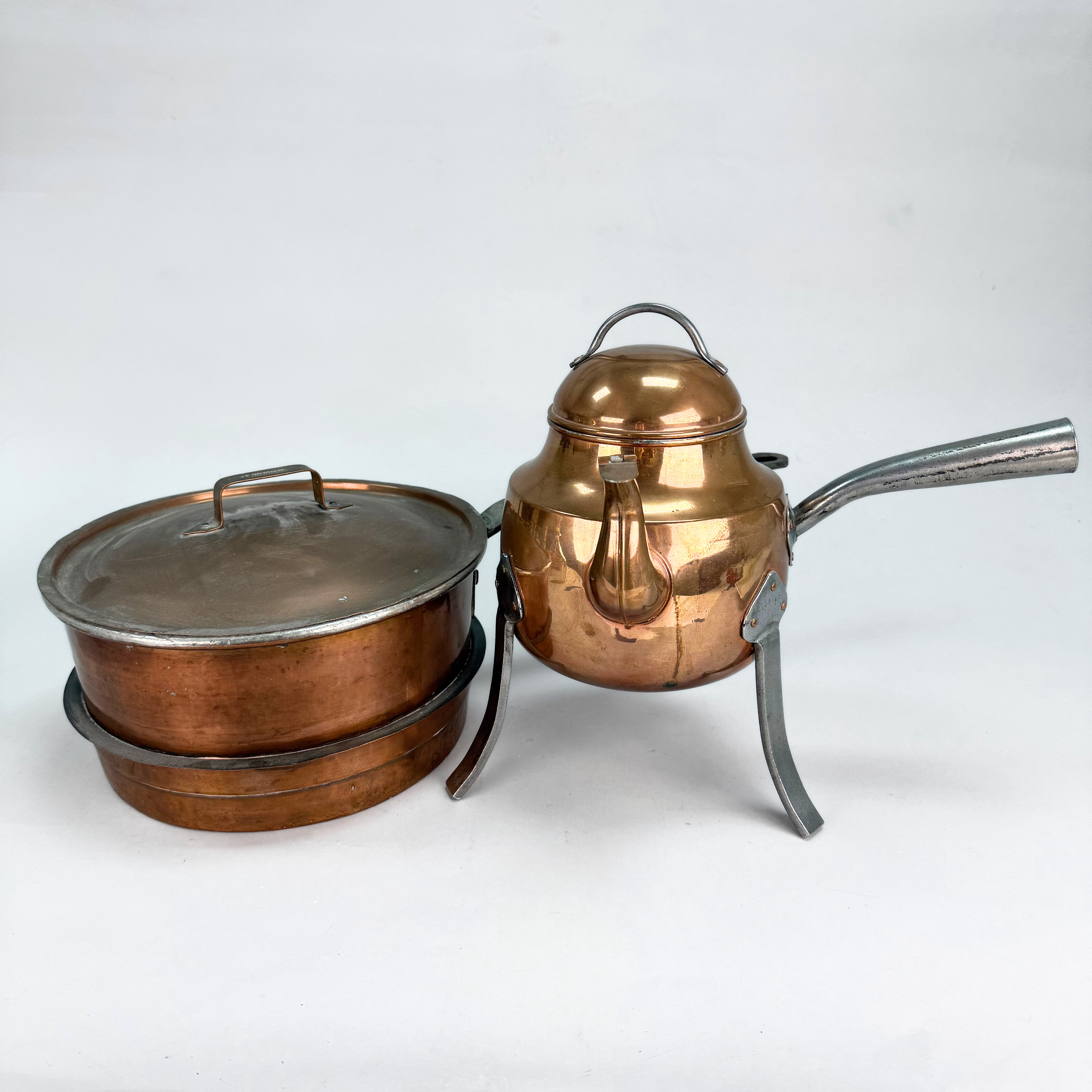 KAFFEKANNA & KASTRULL, koppar 1800 /1900 tal.