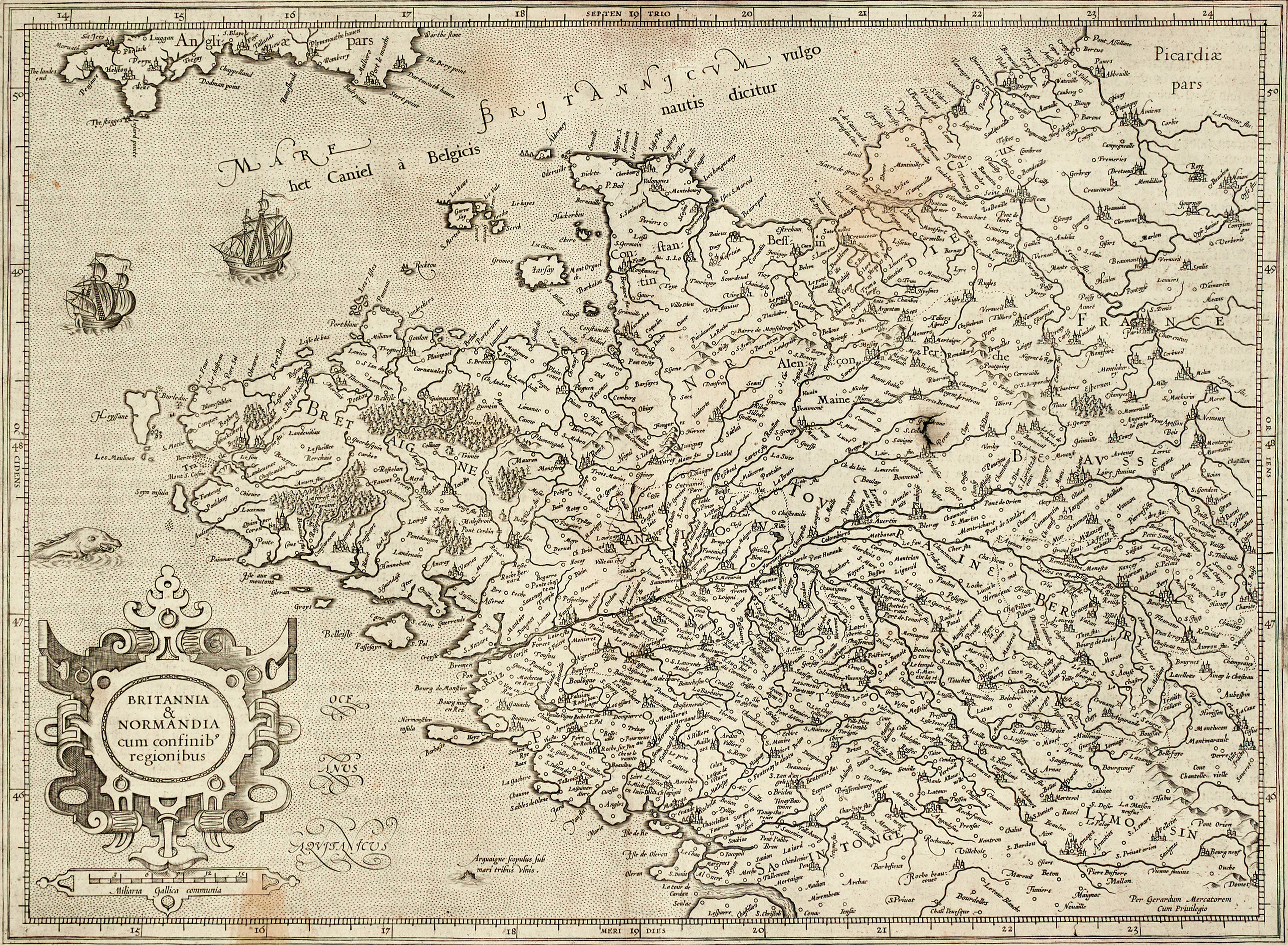 MERCATOR/HONDIUS, Britannia & Normandia, 1636.