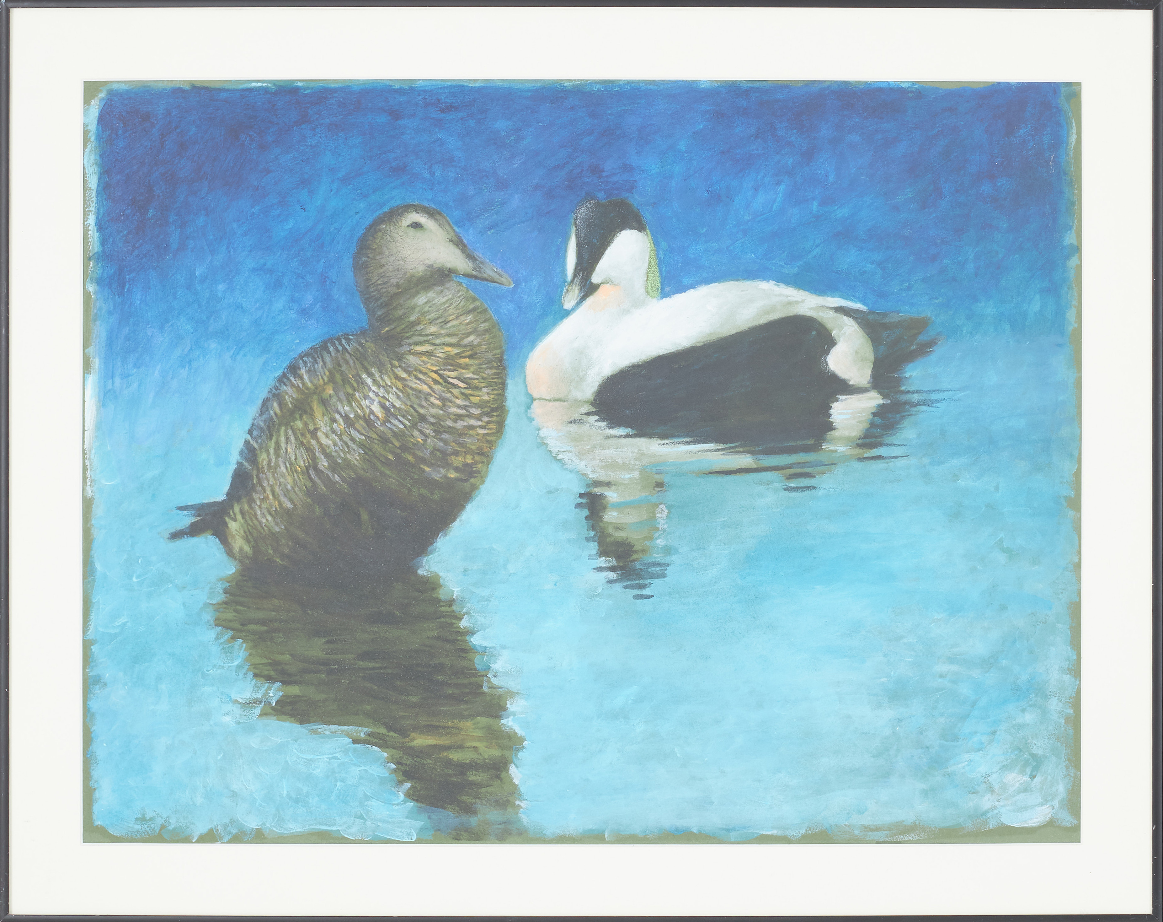 TORE PALM. Sjöfåglar, blandteknik på papper, signerad.