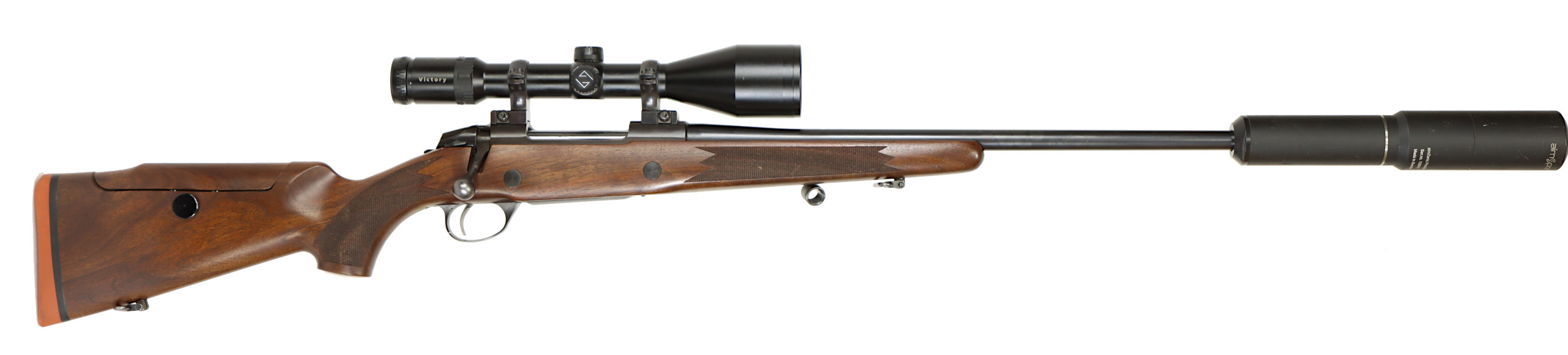 KULGEVÄR MED LJUDDÄMPARE, fabrikat Sako, modell 85 Hunter, kaliber 9,3x62, tillv.nr c74270, se-nr SE2327061.
