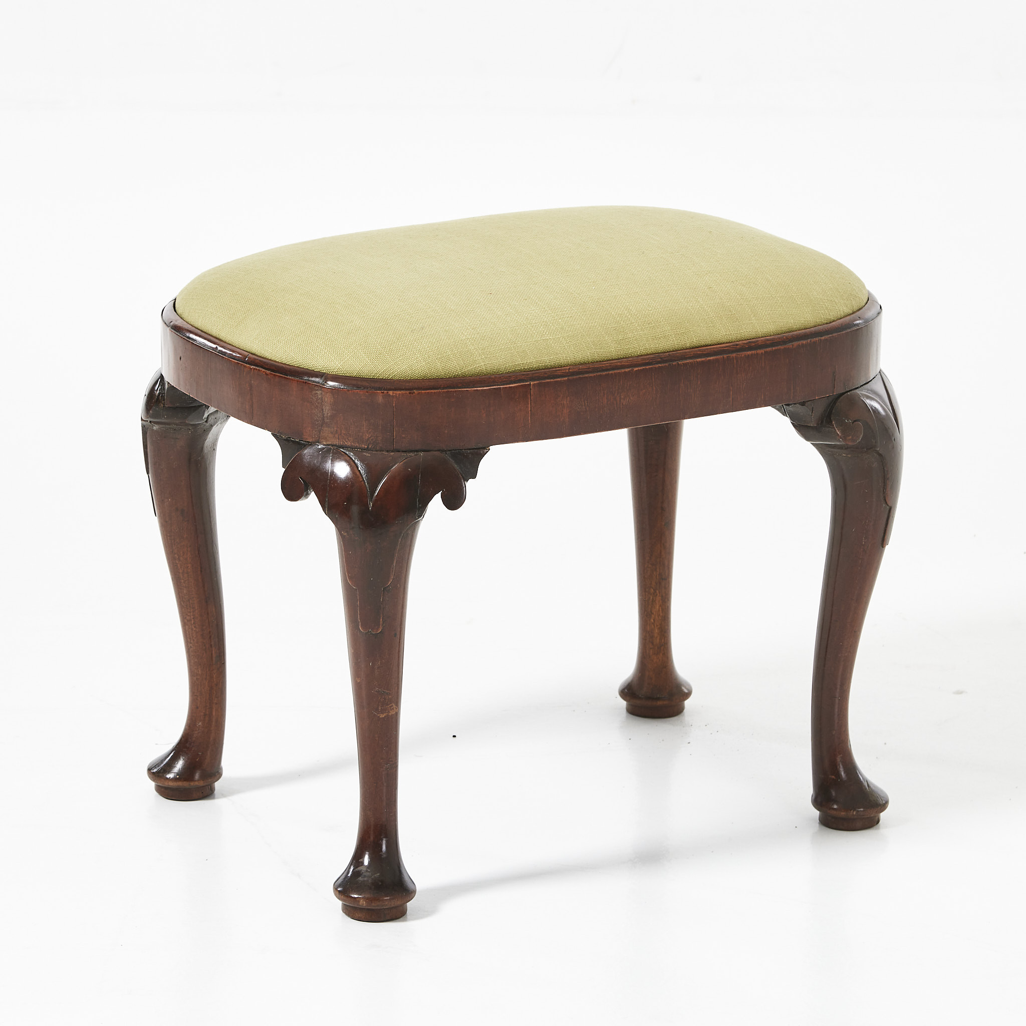 TABURETT, England, 1700-tal, Queen Anne, mahogny.