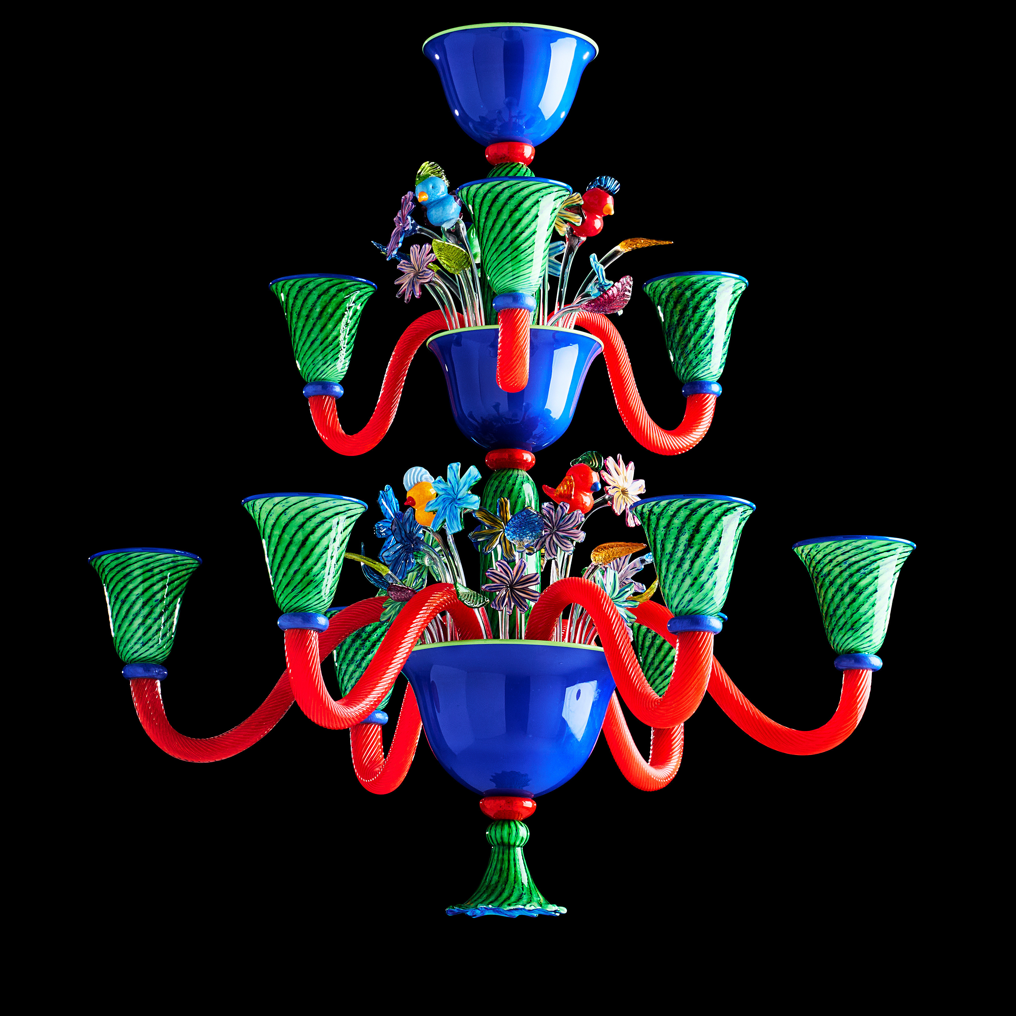 JONAS ROOTH. Ljuskrona, Kivik 2014, unik, polykromt glas.