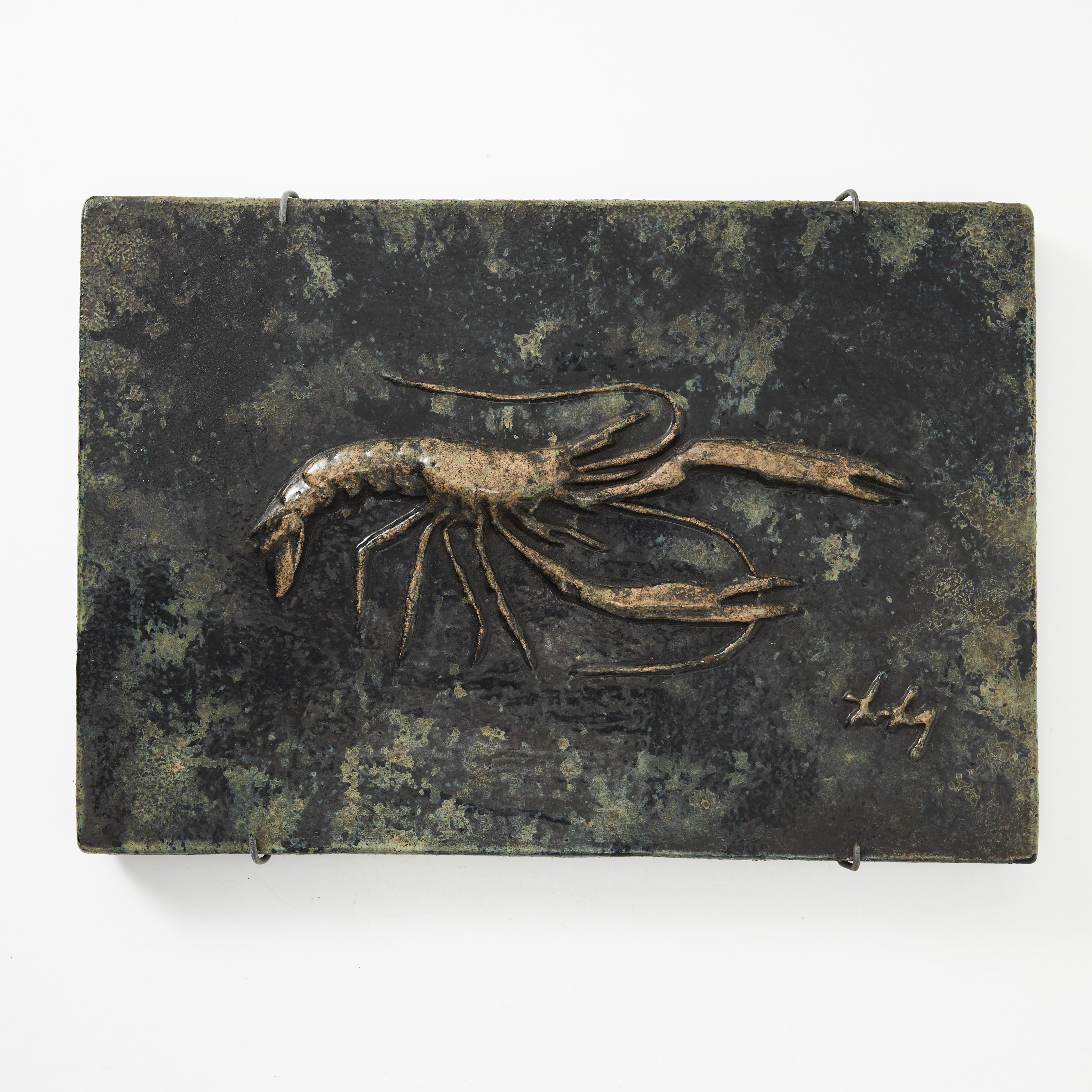 HANS HEDBERG. Plakett, Biot, Frankrike, starkeldsfajans.