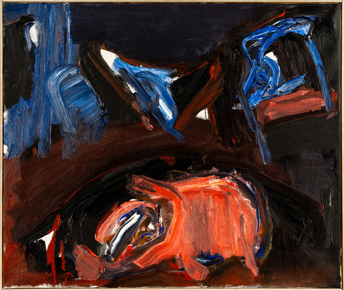 SIXTEN FAGER. Olja på duk, "Vårsluttning", år 1966.